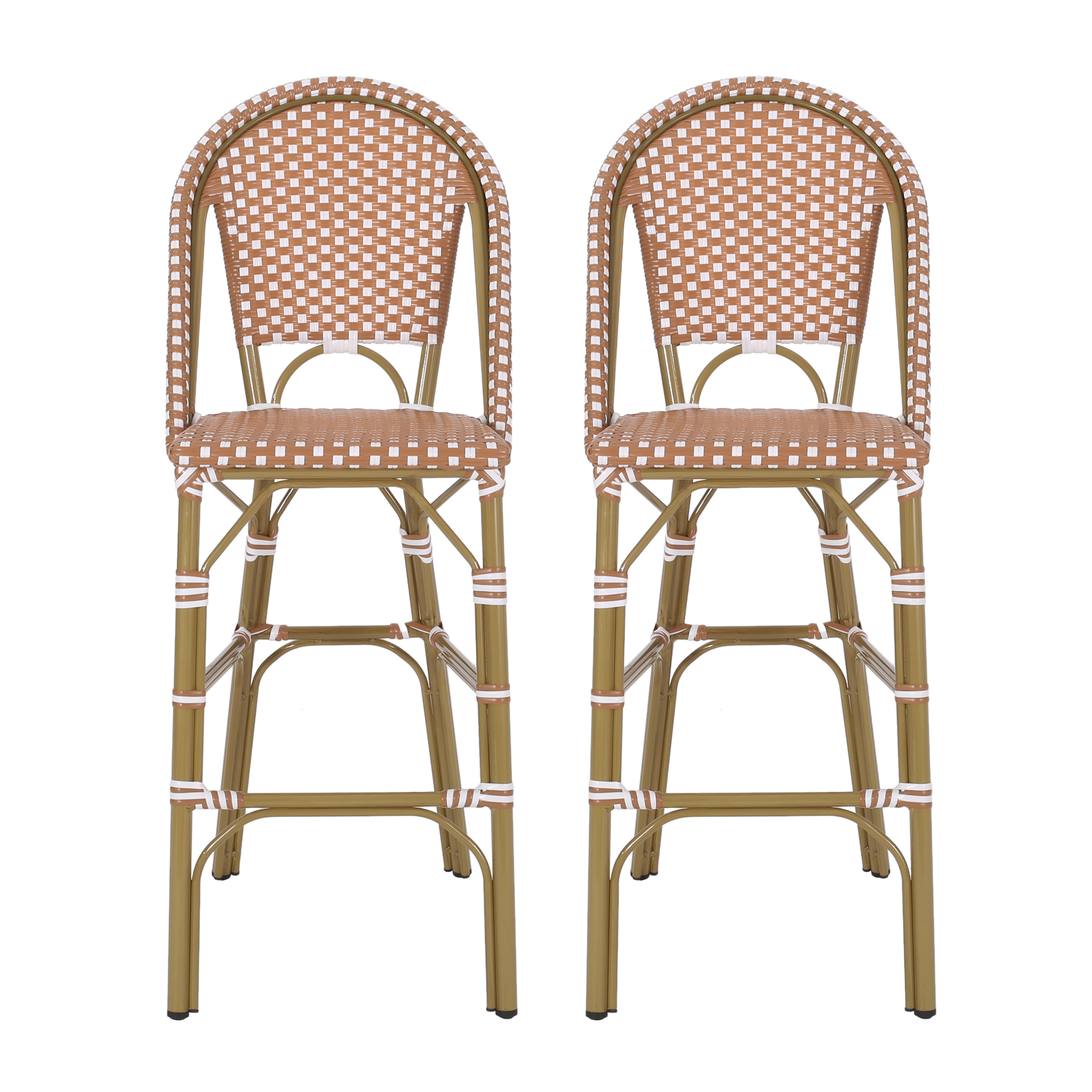 WICKER BAR STOOL WITH ALUMINUM FRAME