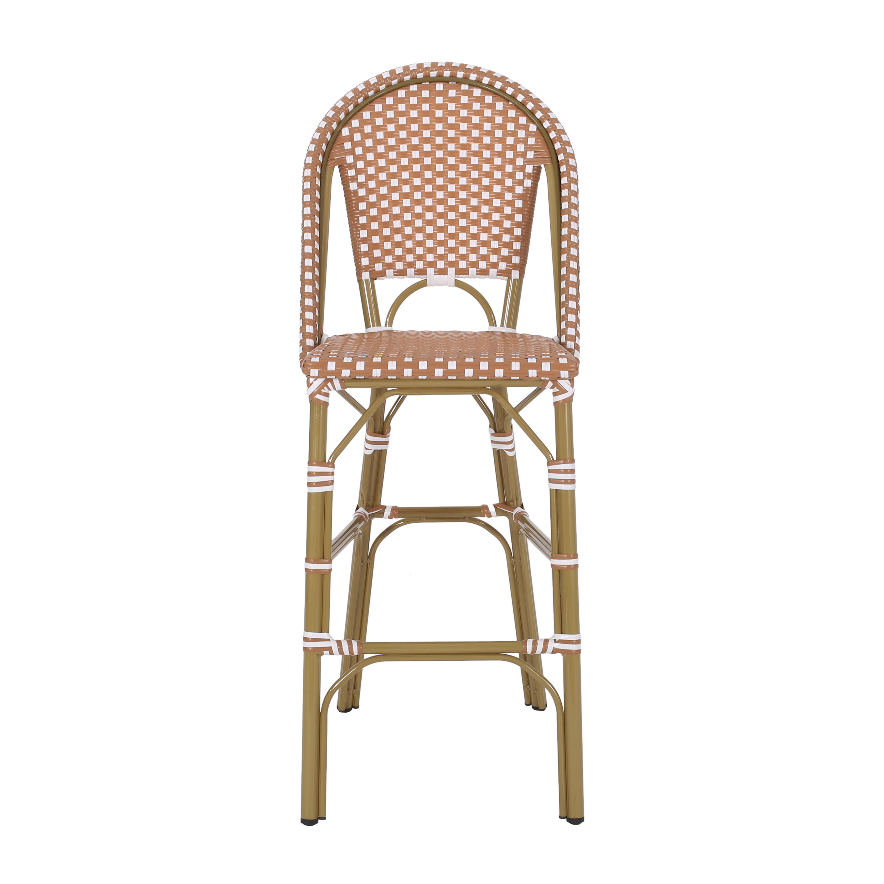 WICKER BAR STOOL WITH ALUMINUM FRAME