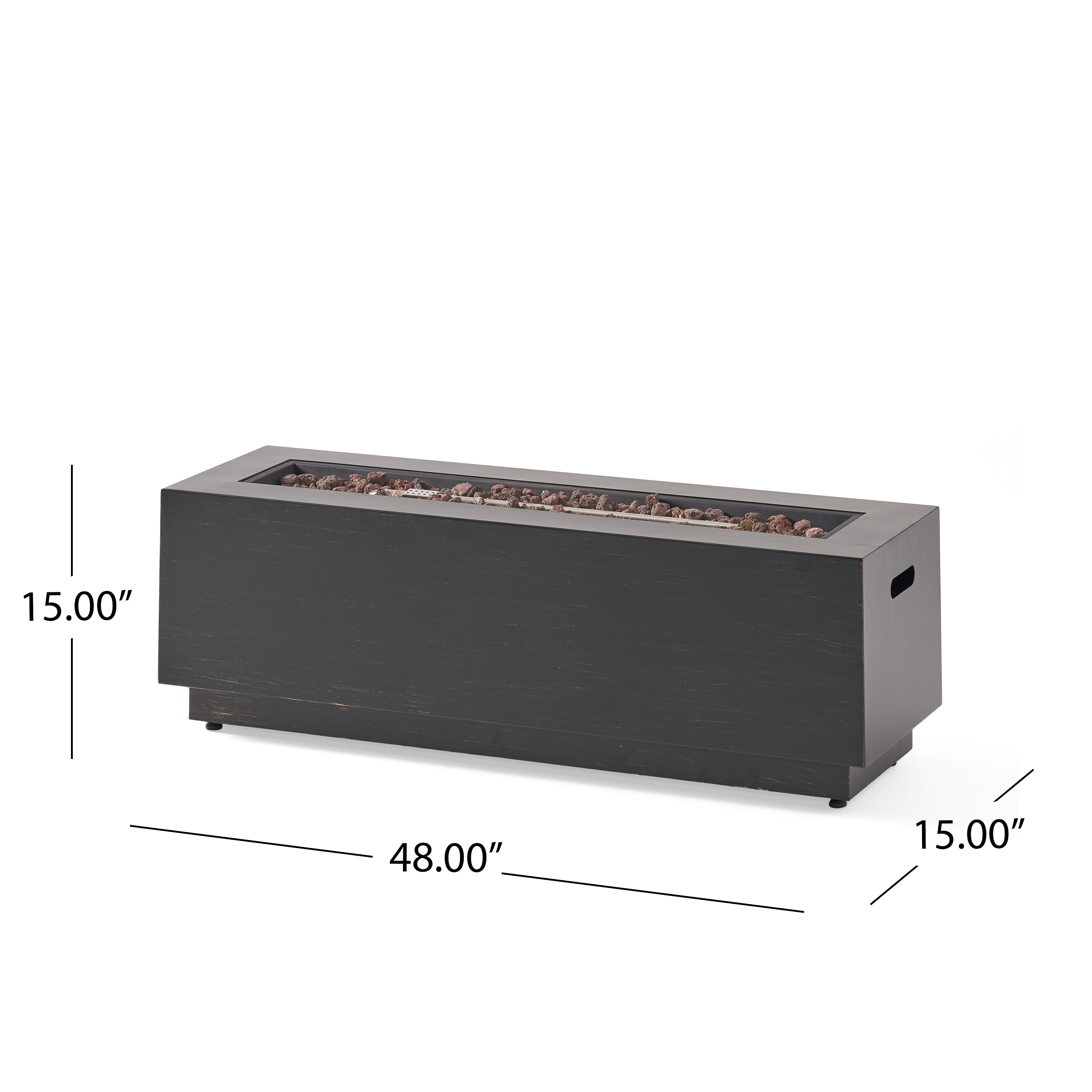 RECTANGULAT IRON FIRE PIT-50 000BTU