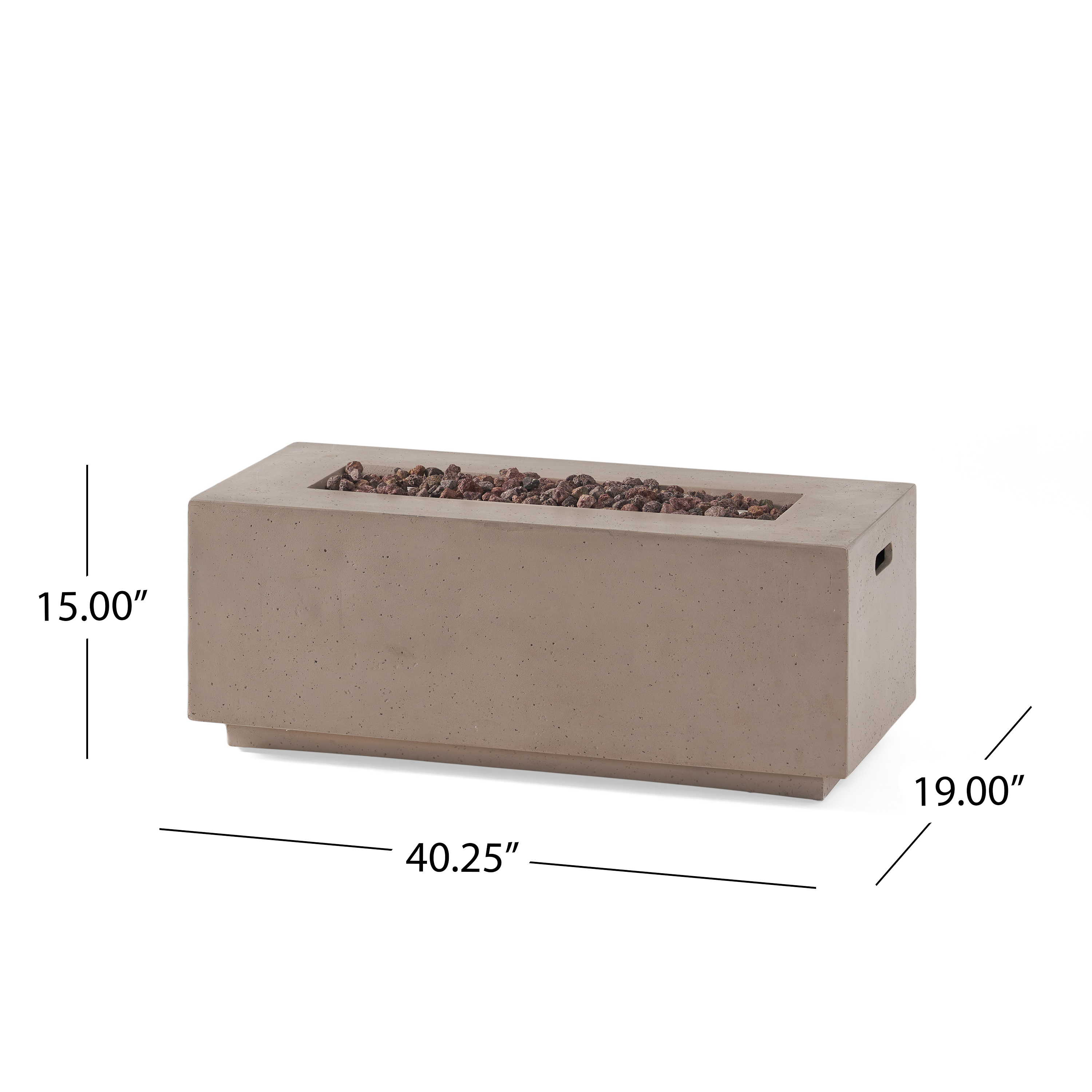 40" RECTANGULAR MGO FIRE PIT - 40 000 BTU