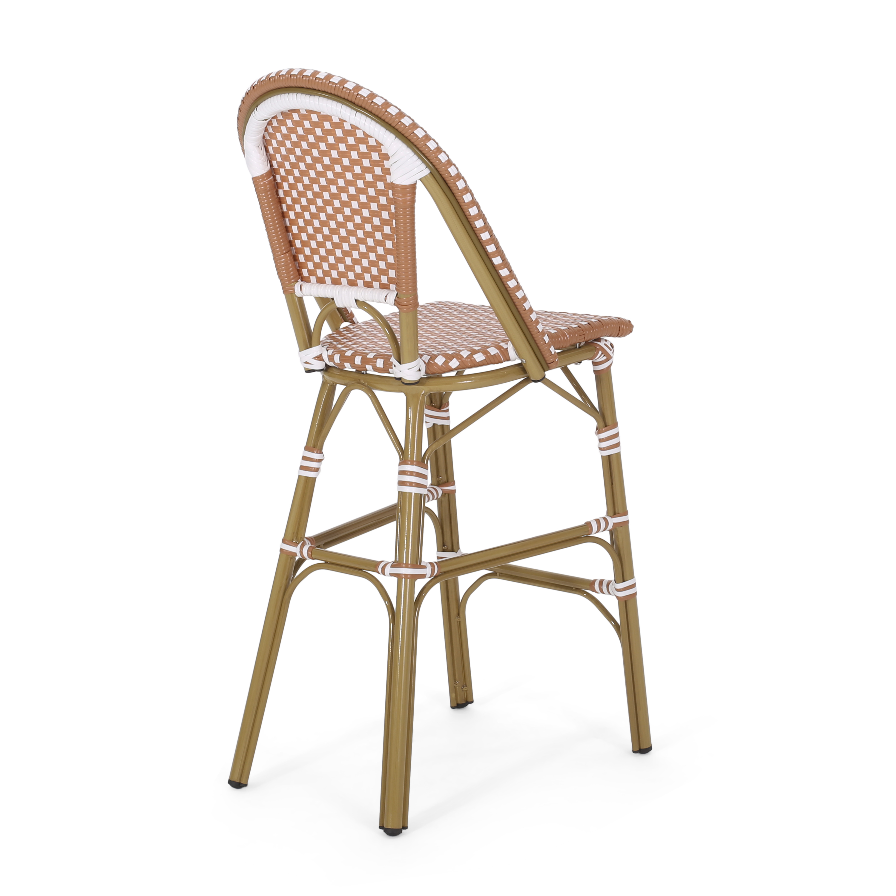 WICKER BAR STOOL WITH ALUMINUM FRAME