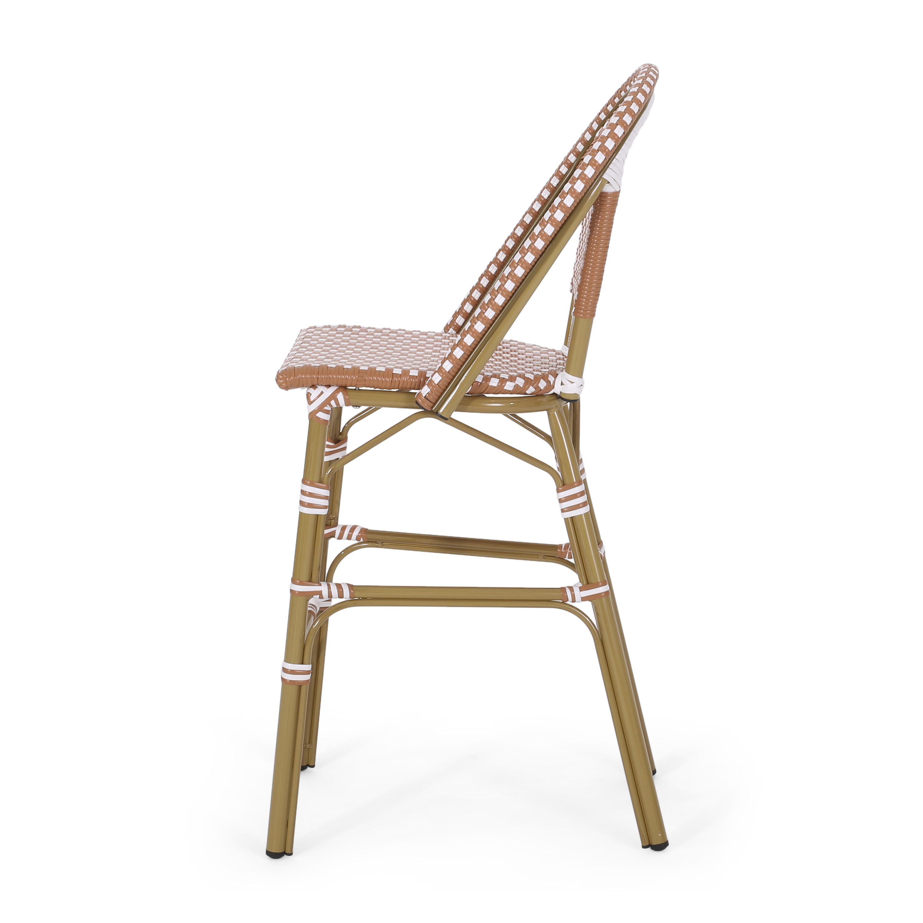 WICKER BAR STOOL WITH ALUMINUM FRAME