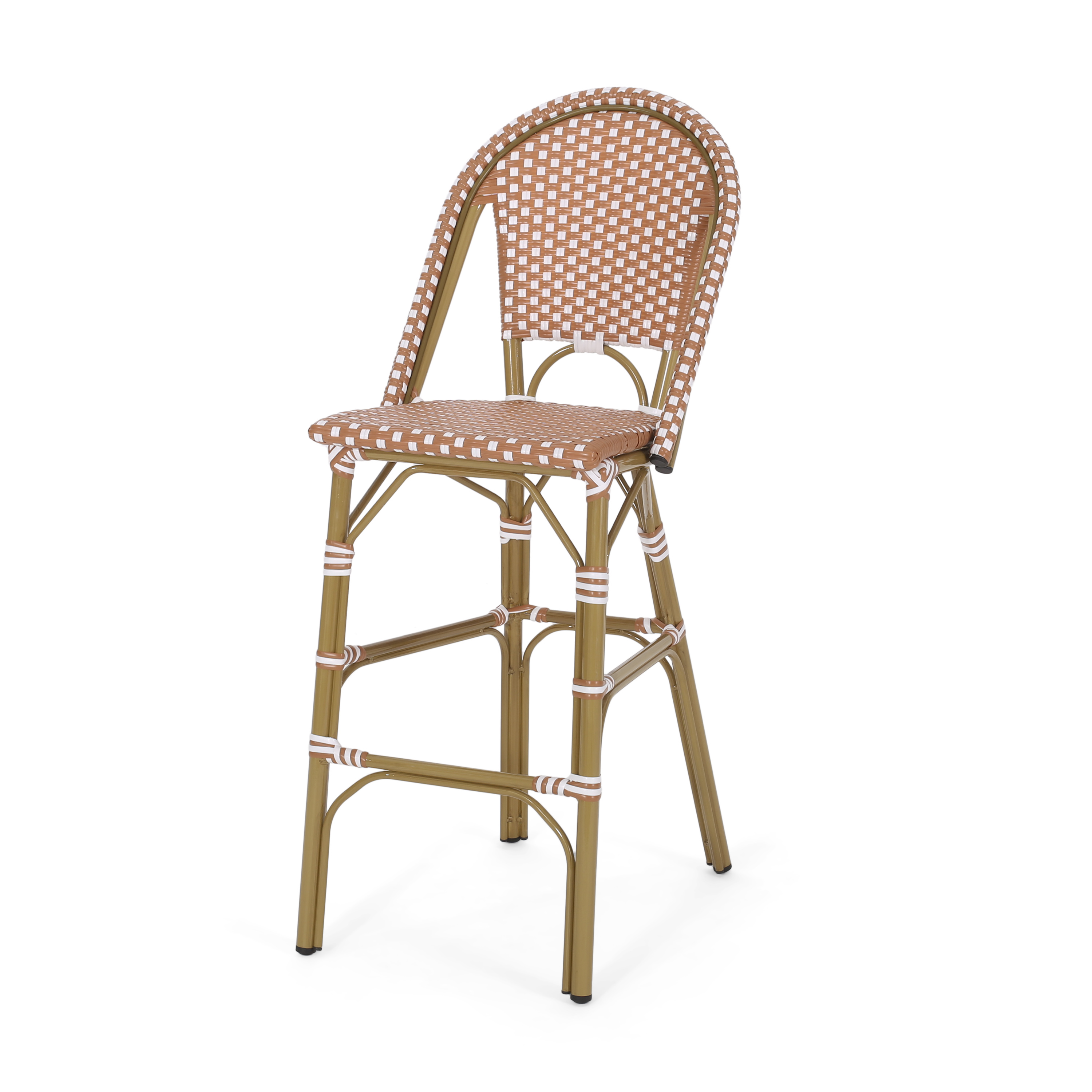 WICKER BAR STOOL WITH ALUMINUM FRAME