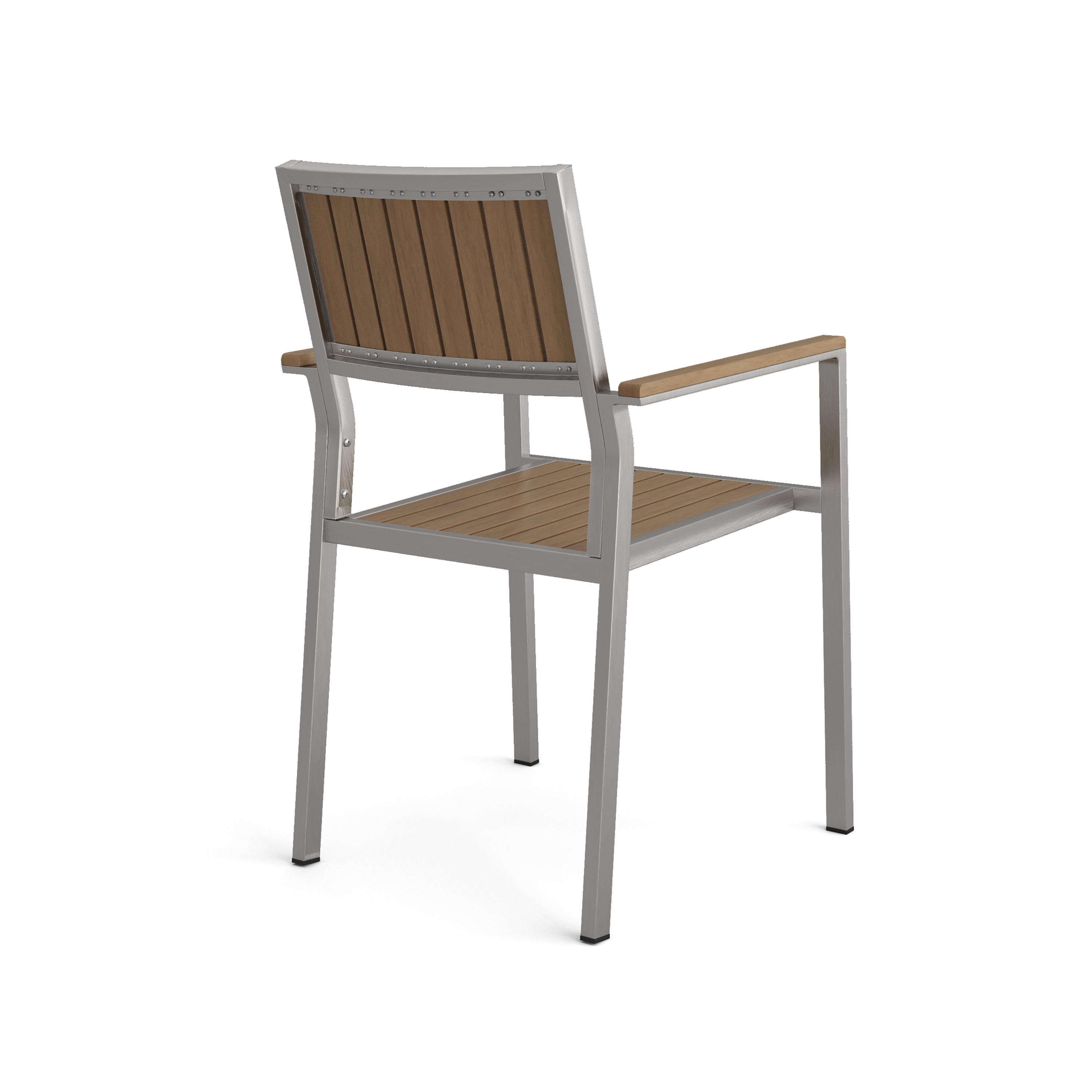 CAPE CORAL ALUMINUM WITH WOOD DINING CHAIR (SET OF 2)