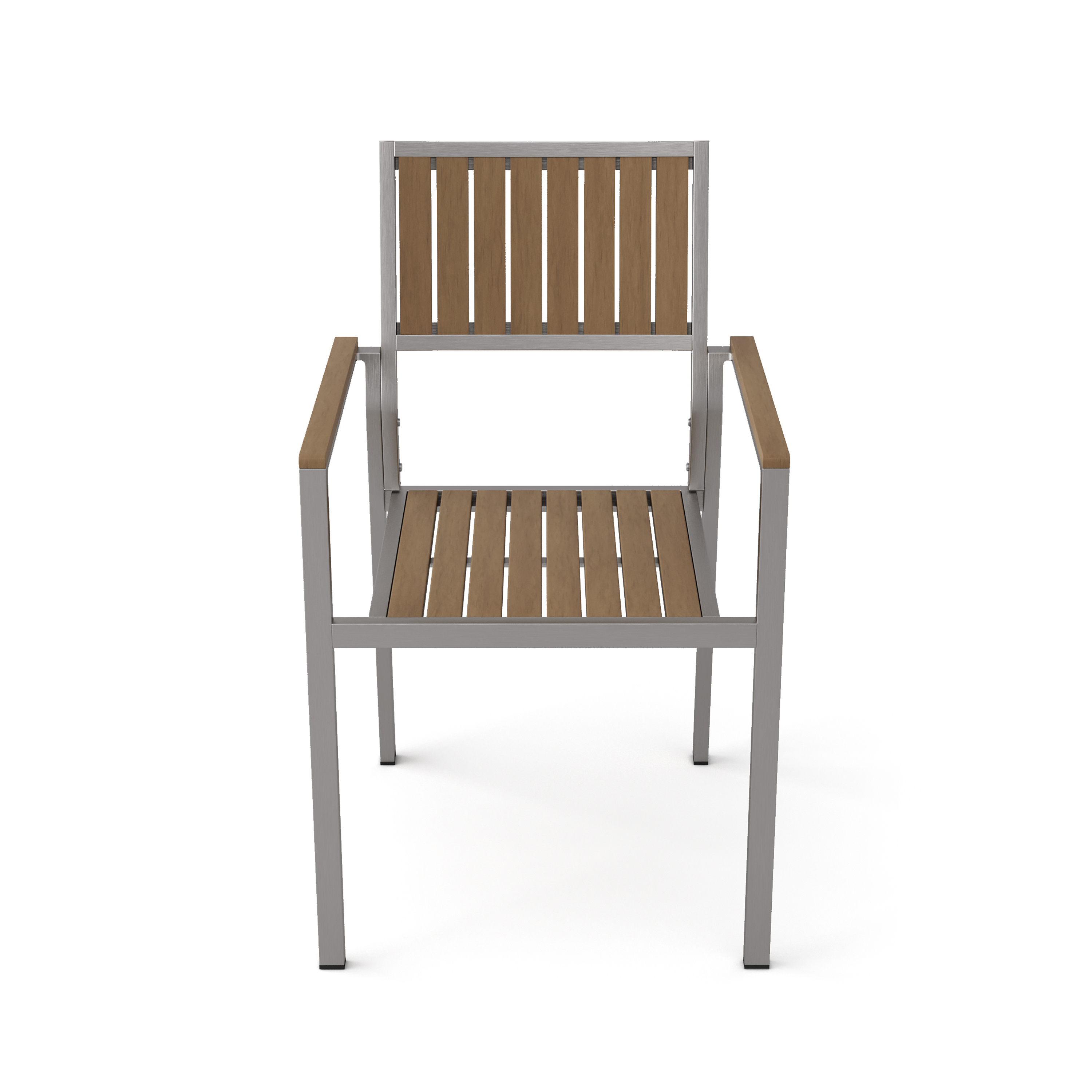 CAPE CORAL ALUMINUM WITH WOOD DINING CHAIR (SET OF 2)