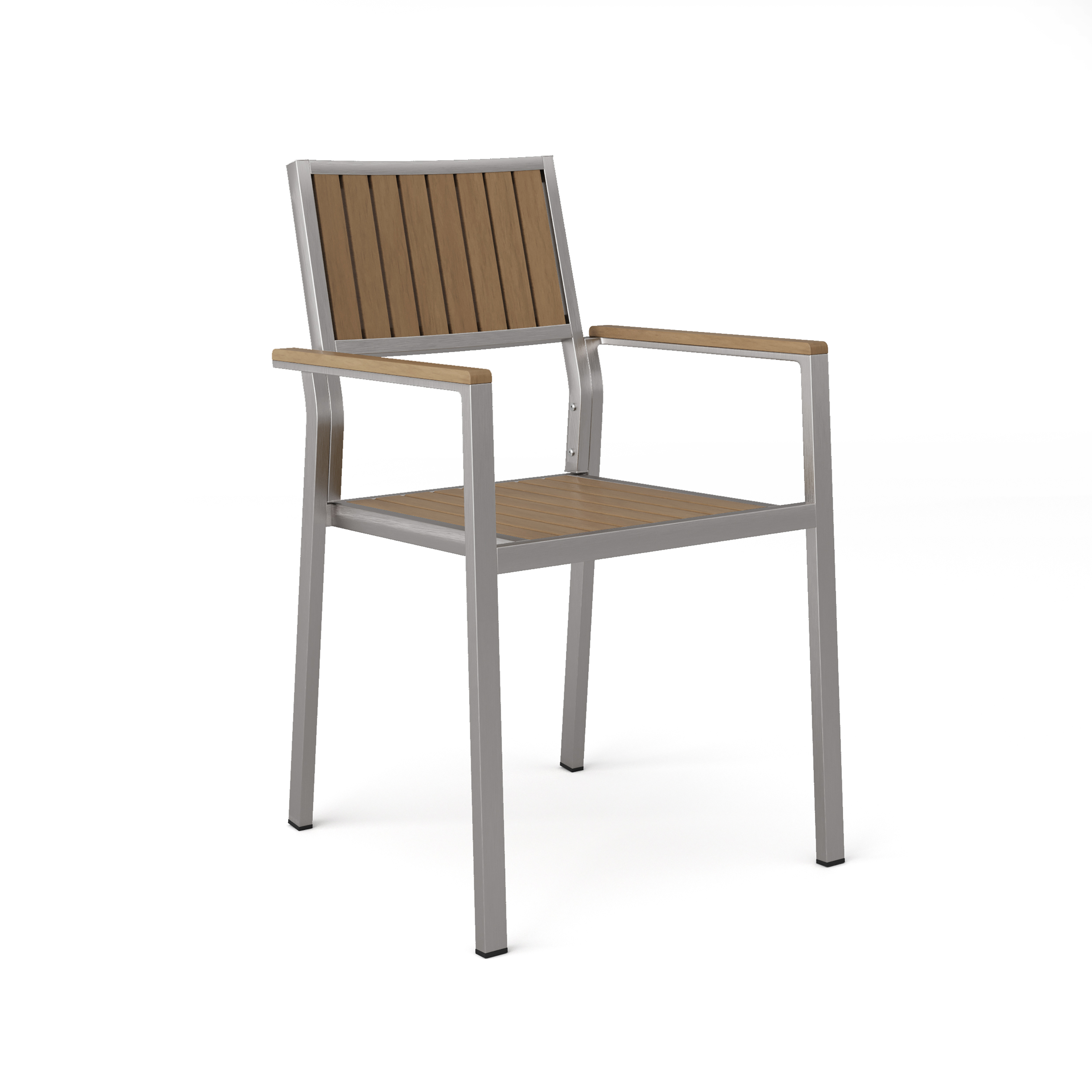 CAPE CORAL ALUMINUM WITH WOOD DINING CHAIR (SET OF 2)