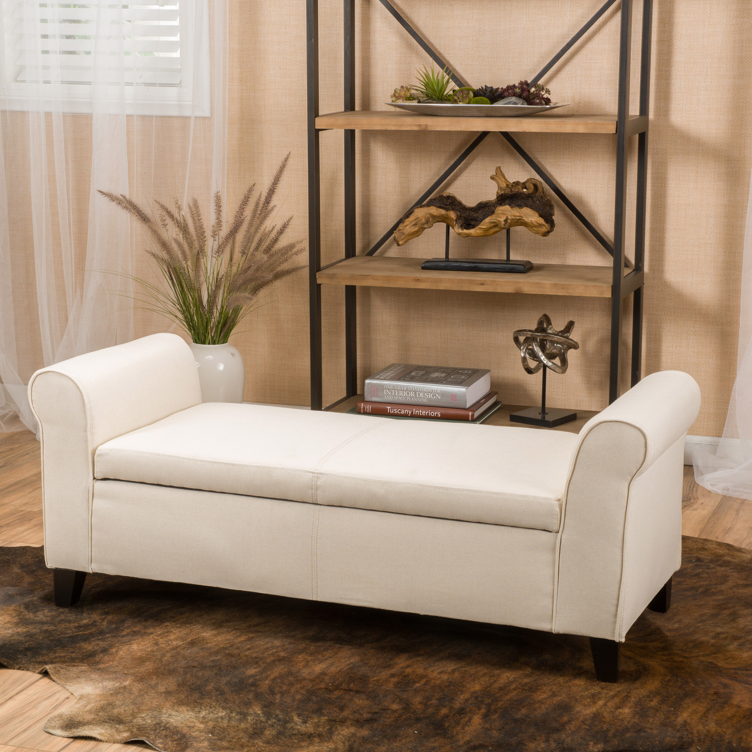 HAYES ARMED STORAGE BENCH