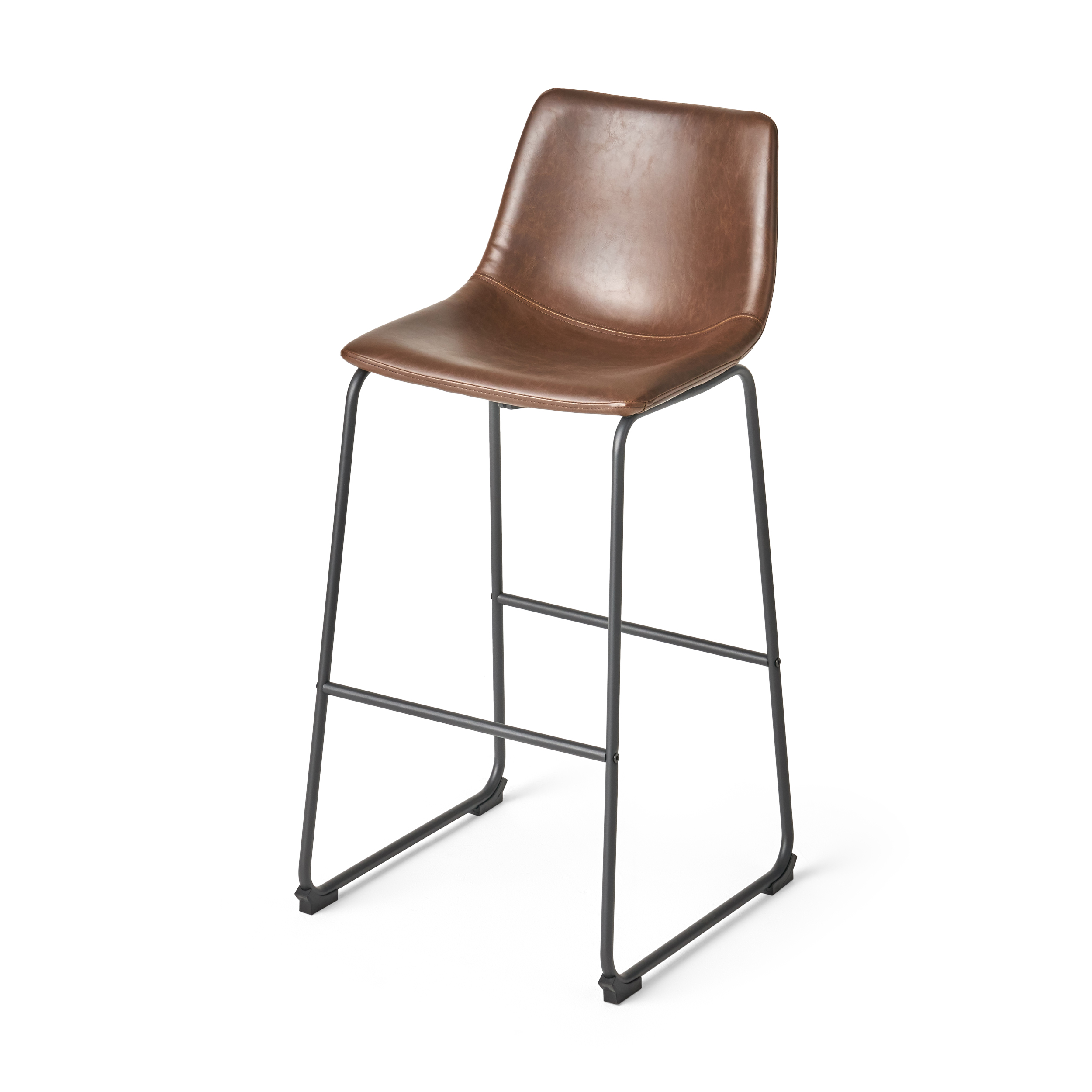 Set of 2 30" Cedric Faux Leather Barstool Vintage Brown