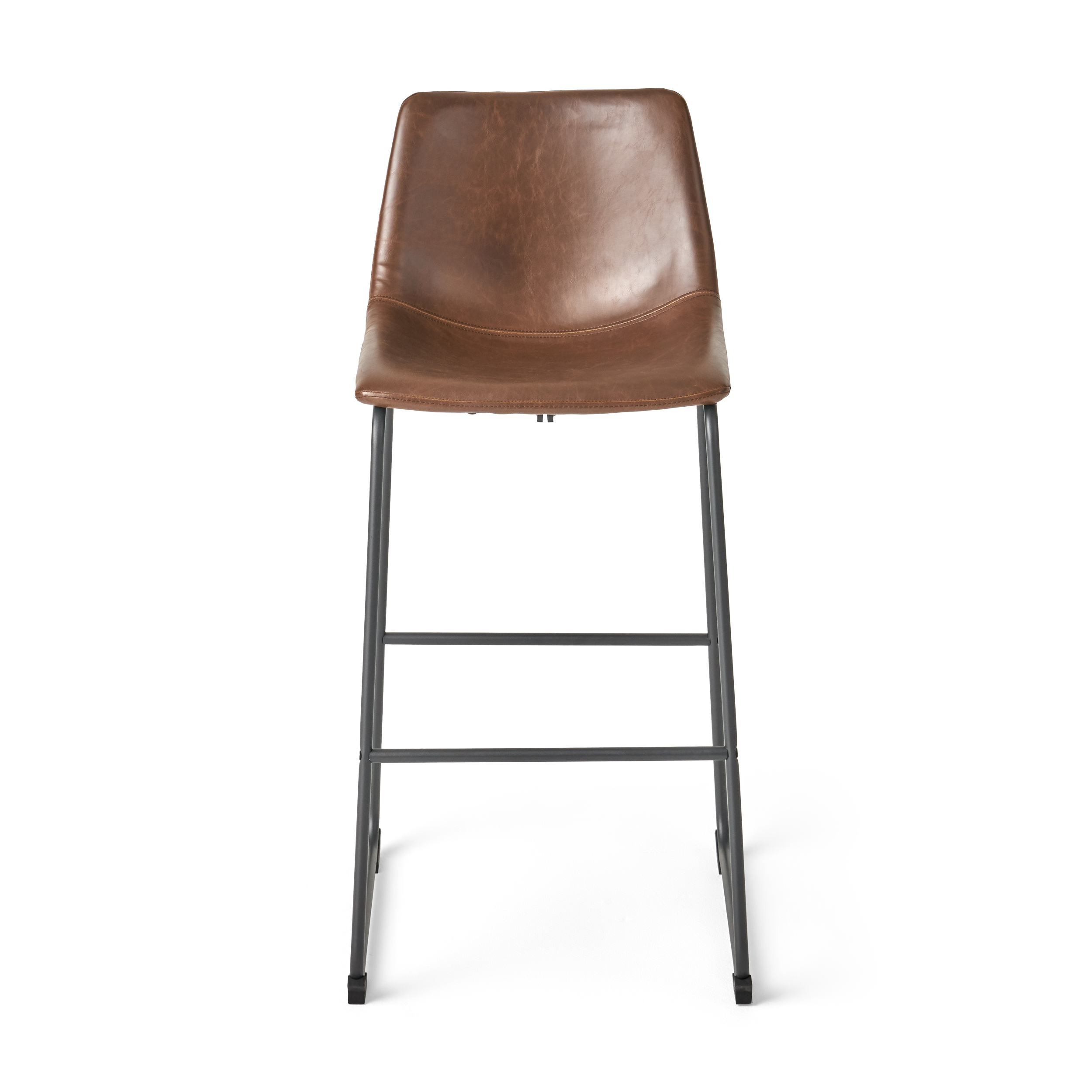 Set of 2 30" Cedric Faux Leather Barstool Vintage Brown