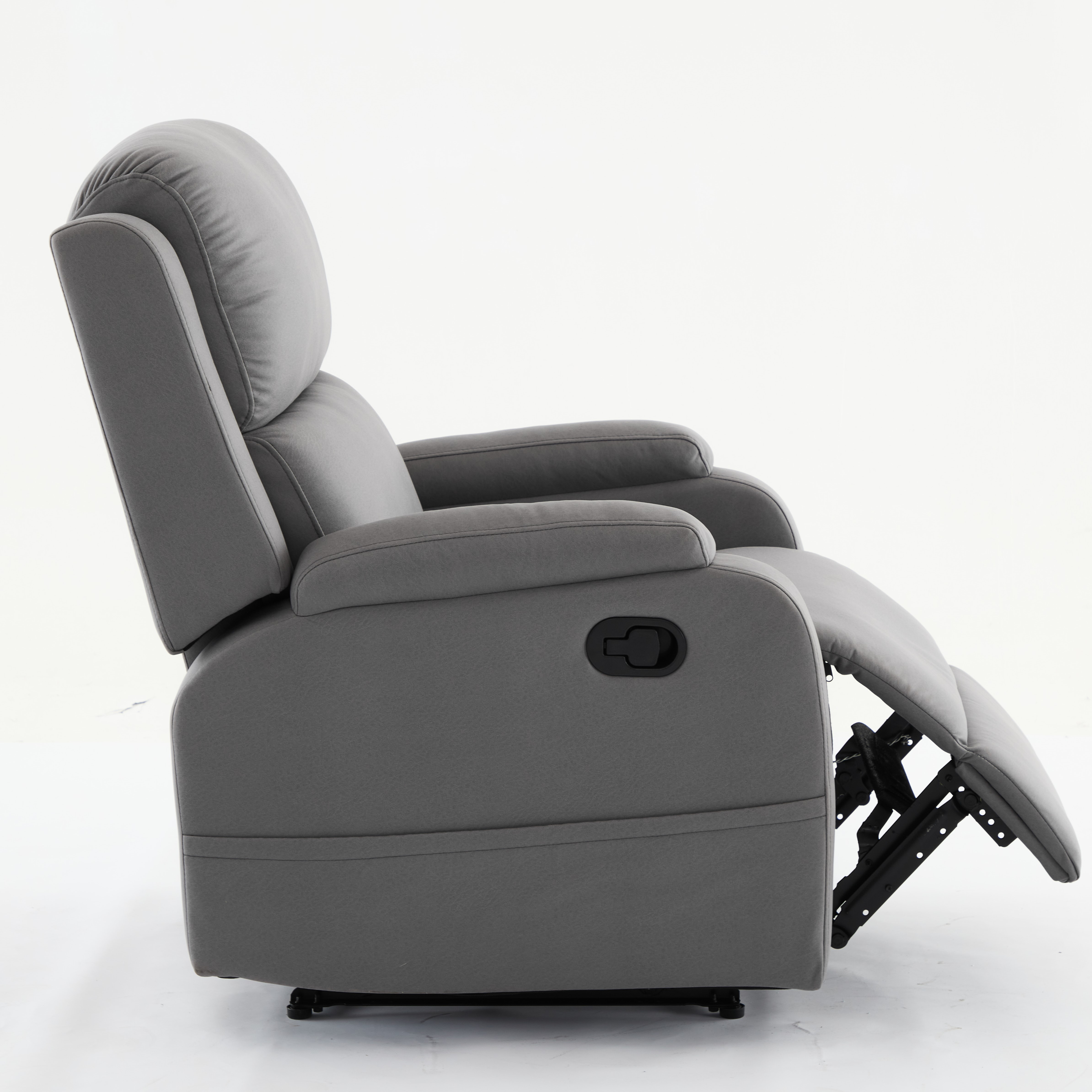 Best Choice Products PU Leather Recliner, Recliner Massage Chair, Adjustable Furniture for Back, Legs w/ 3 Positions,Easy-to-Reach Side Button - 灰色