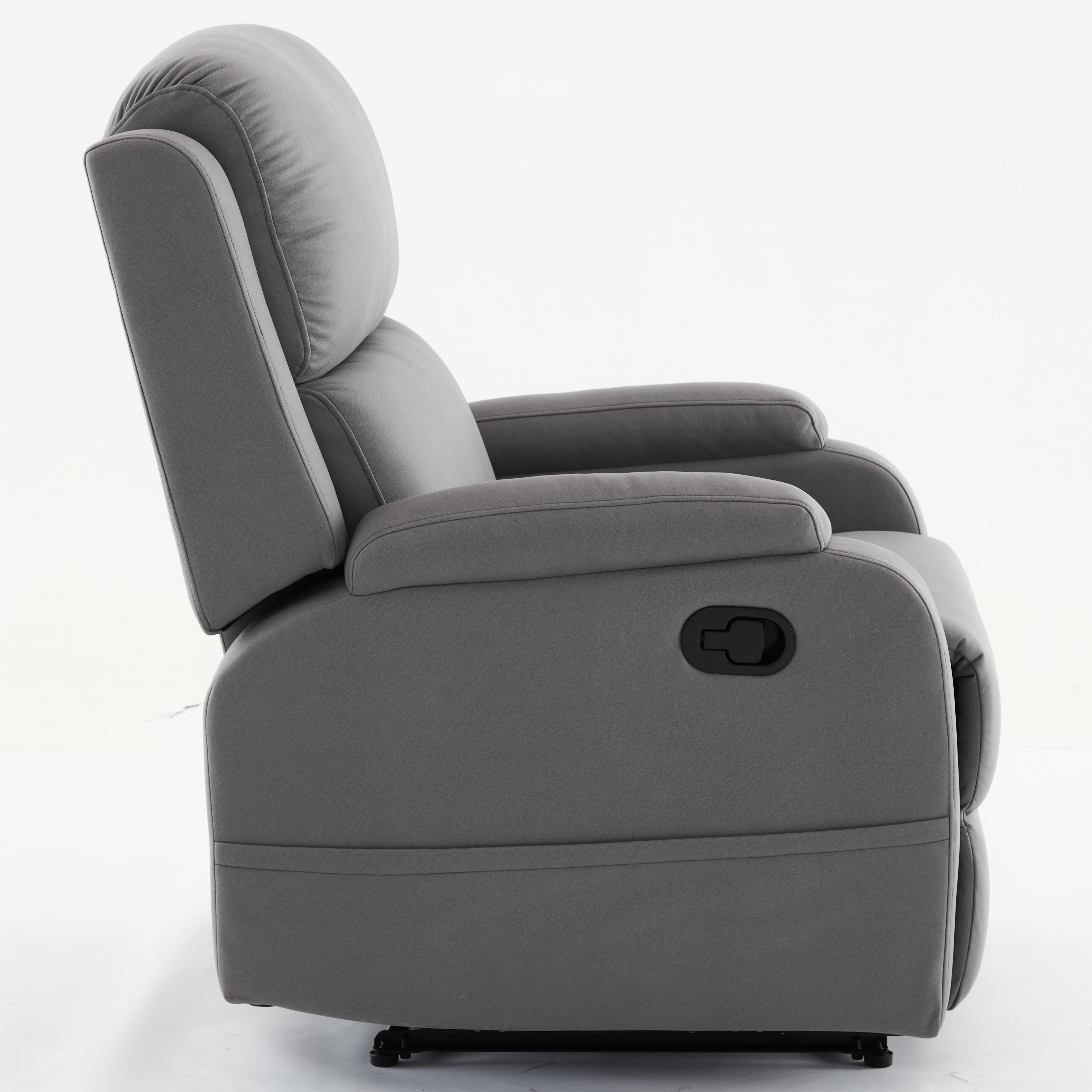 Best Choice Products PU Leather Recliner, Recliner Massage Chair, Adjustable Furniture for Back, Legs w/ 3 Positions,Easy-to-Reach Side Button - 灰色