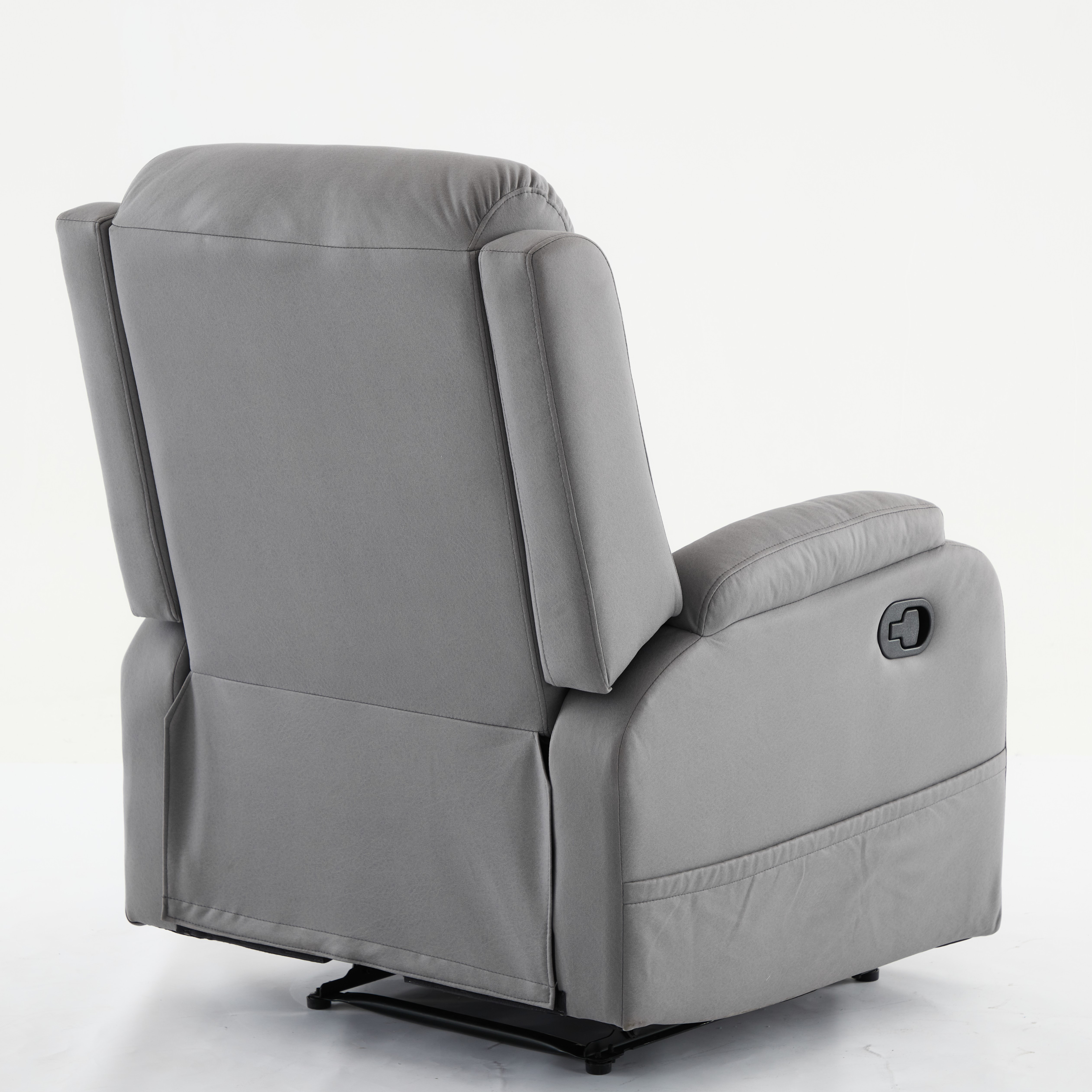 Best Choice Products PU Leather Recliner, Recliner Massage Chair, Adjustable Furniture for Back, Legs w/ 3 Positions,Easy-to-Reach Side Button - 灰色