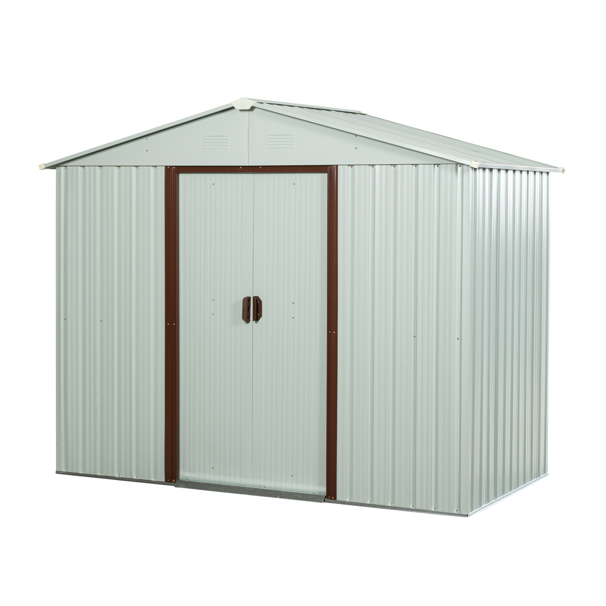 RY-SDYX56-W 6ft x 5ft Outdoor Metal Storage Shed White