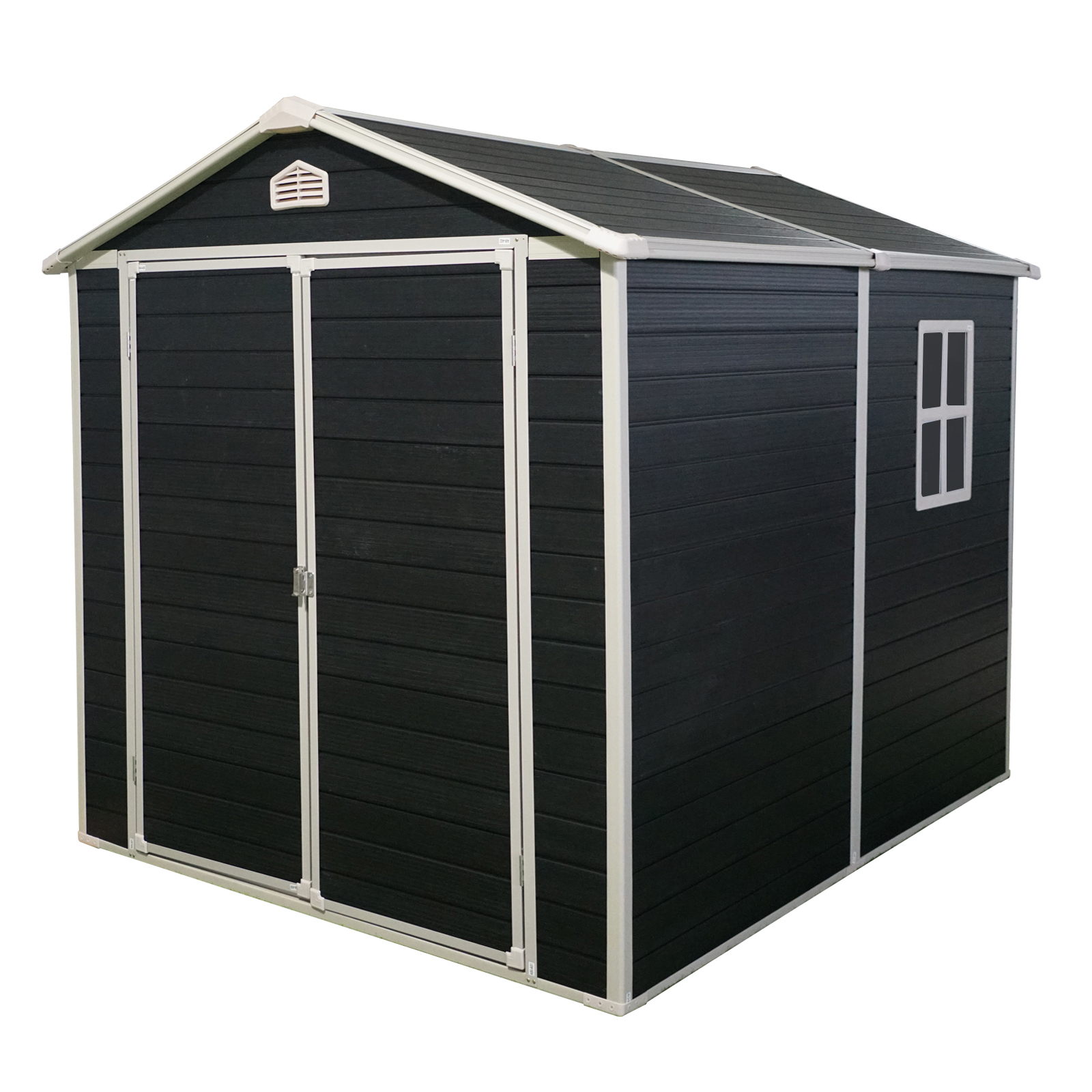 6x8ft Resin Outdoor Storage Shed Kit-Perfect to Store Patio Furniture,Black