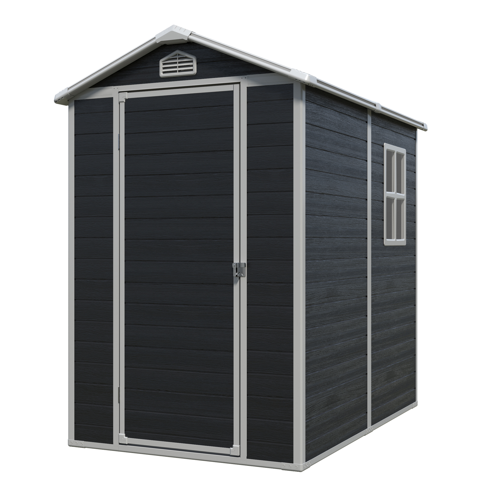 4x6ft Resin Outdoor Storage Shed Kit-Perfect to Store Patio Furniture,Black