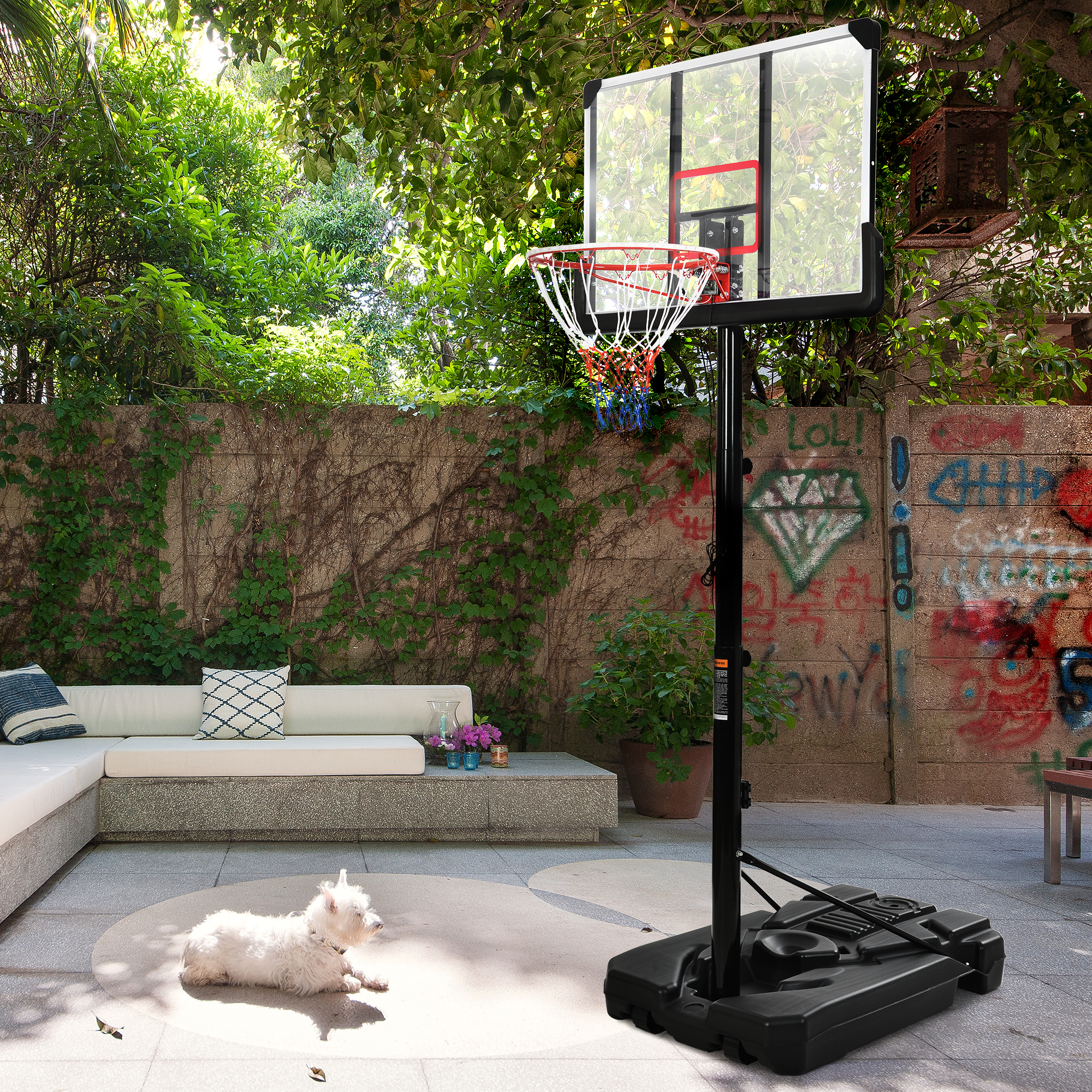 Portable Basketball Hoop Basketball System 6.6-10ft Height Adjustment for Youth Adults LED Basketball Hoop Lights, Colorful lights,Waterproof,Super Bright to Play at Night Outdoors,Good Gift for Kids