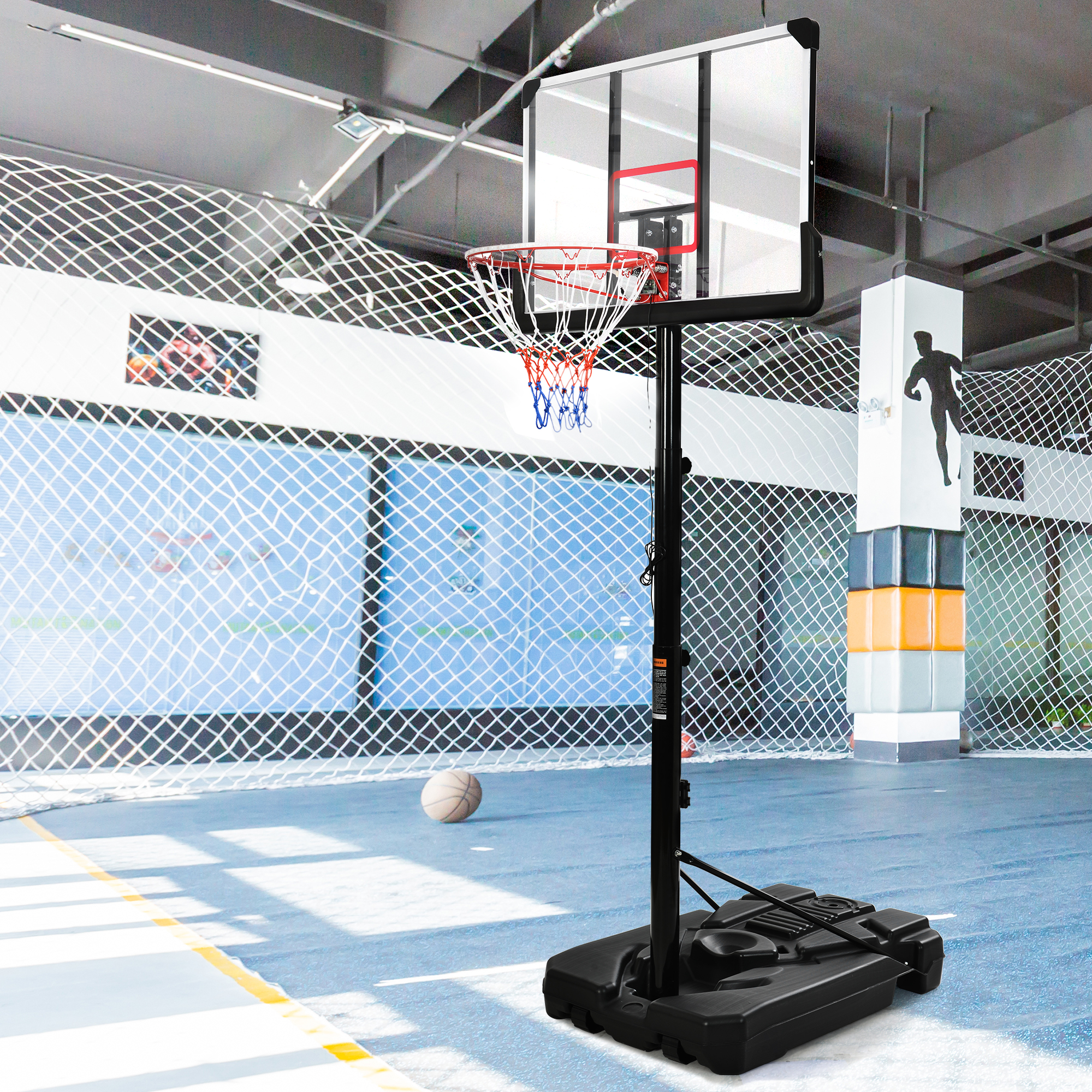 Portable Basketball Hoop Basketball System 6.6-10ft Height Adjustment for Youth Adults LED Basketball Hoop Lights, Colorful lights,Waterproof,Super Bright to Play at Night Outdoors,Good Gift for Kids