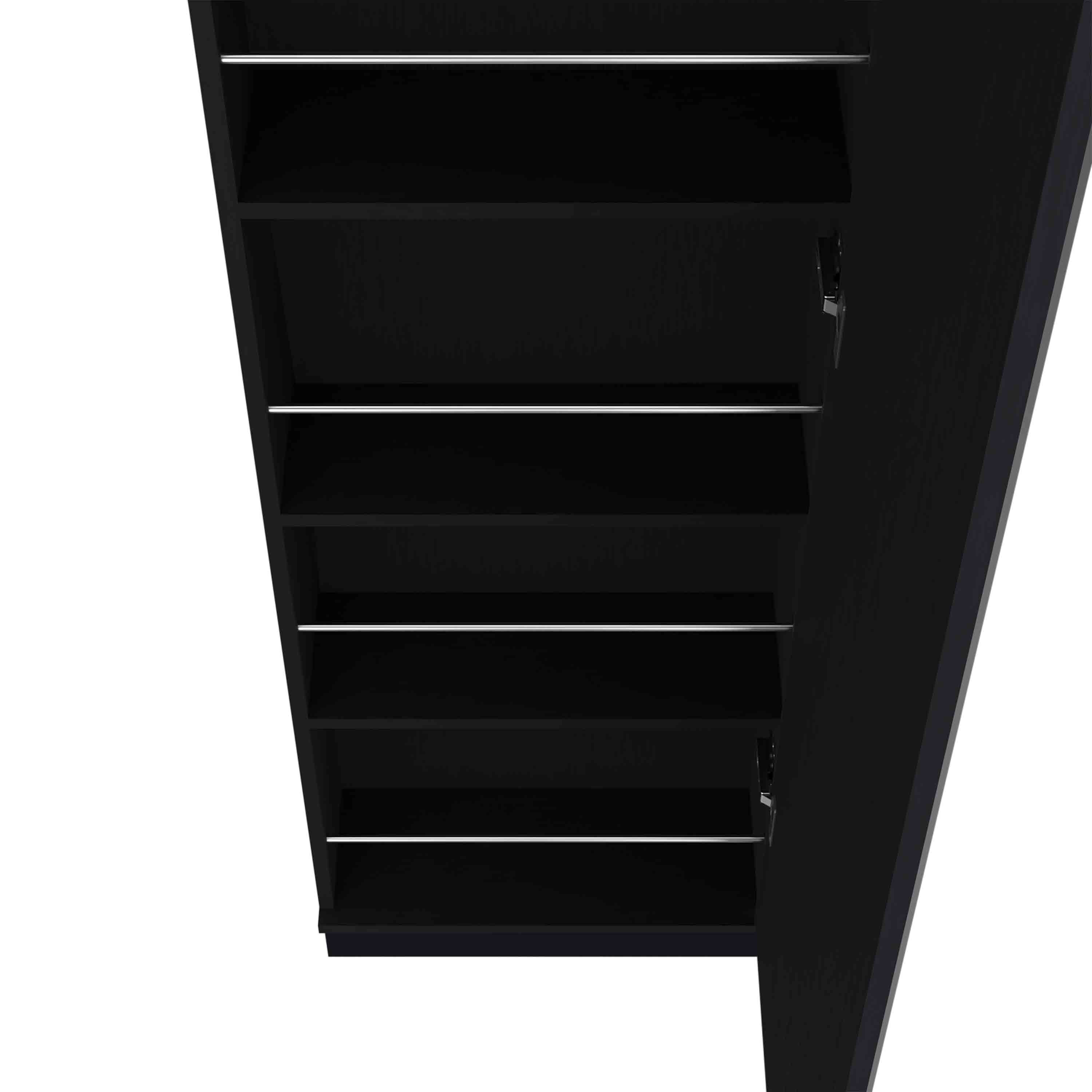 Ruan XL Shoe Rack, Mirror, Five Interior Shelves, Single Door Cabinet