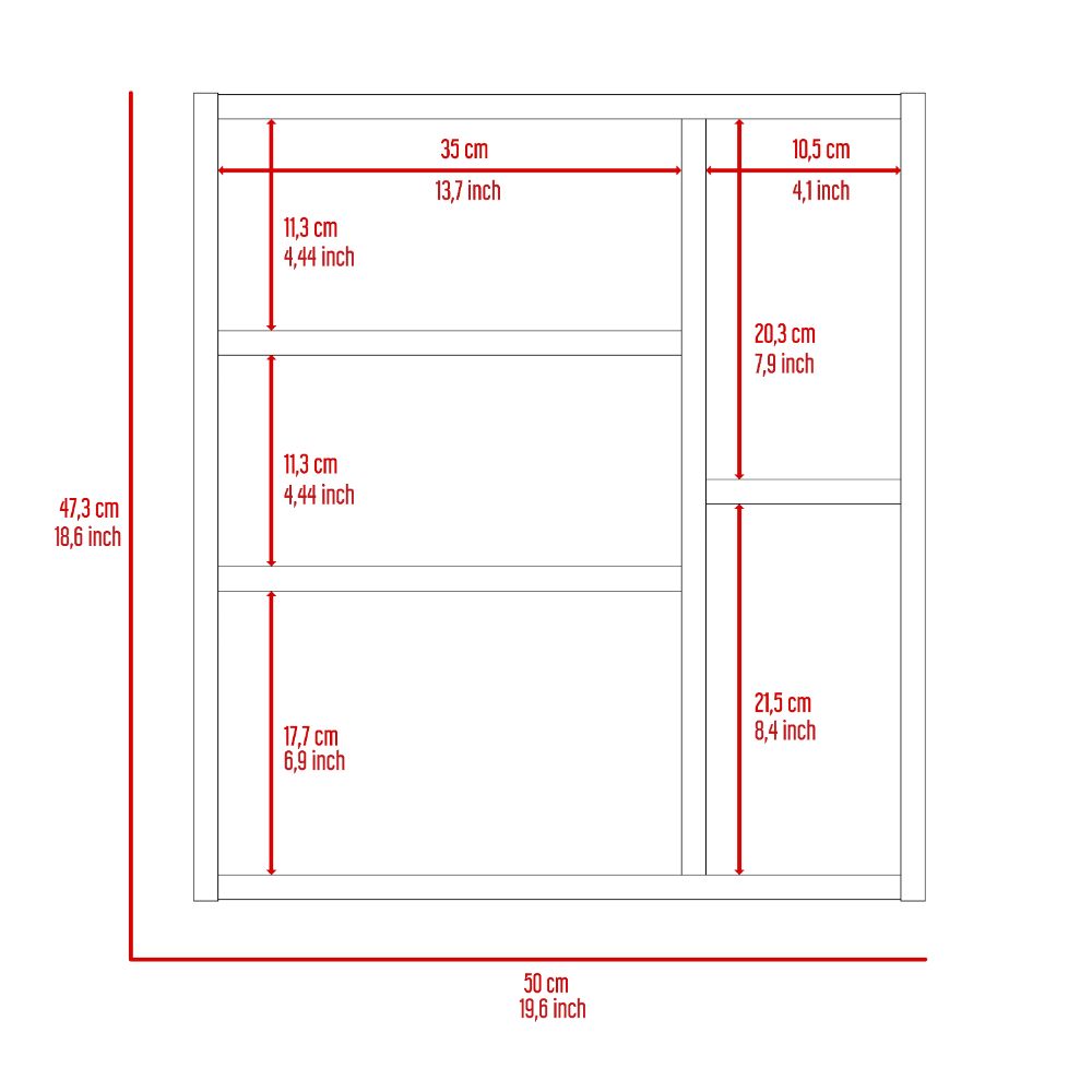 Minsk Medicine Cabinet, Mirror, Two External Shelves, Single Door Cabinet, Three Interior Shelves