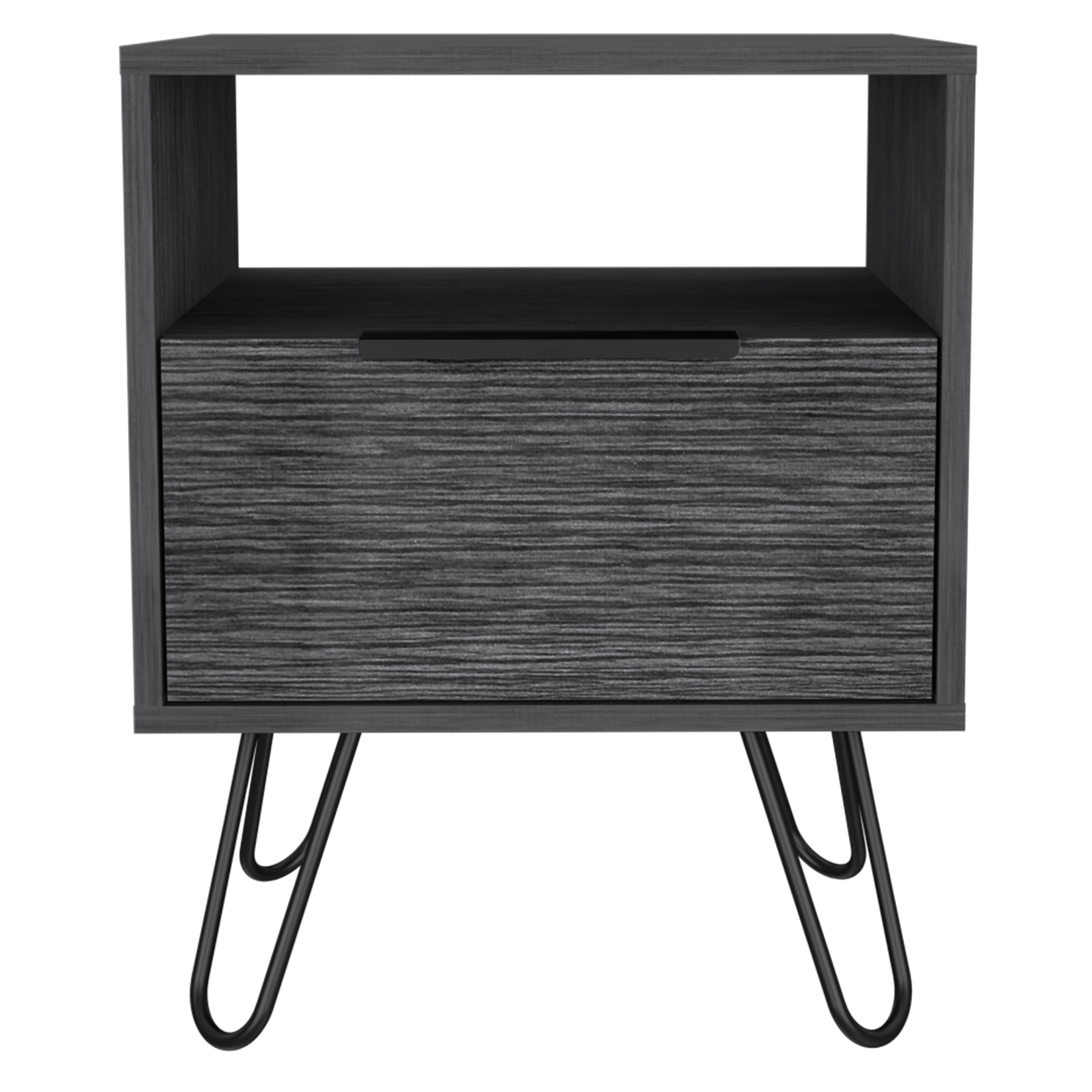 Vienna Nightstand, Shelves, Hairpin Legs