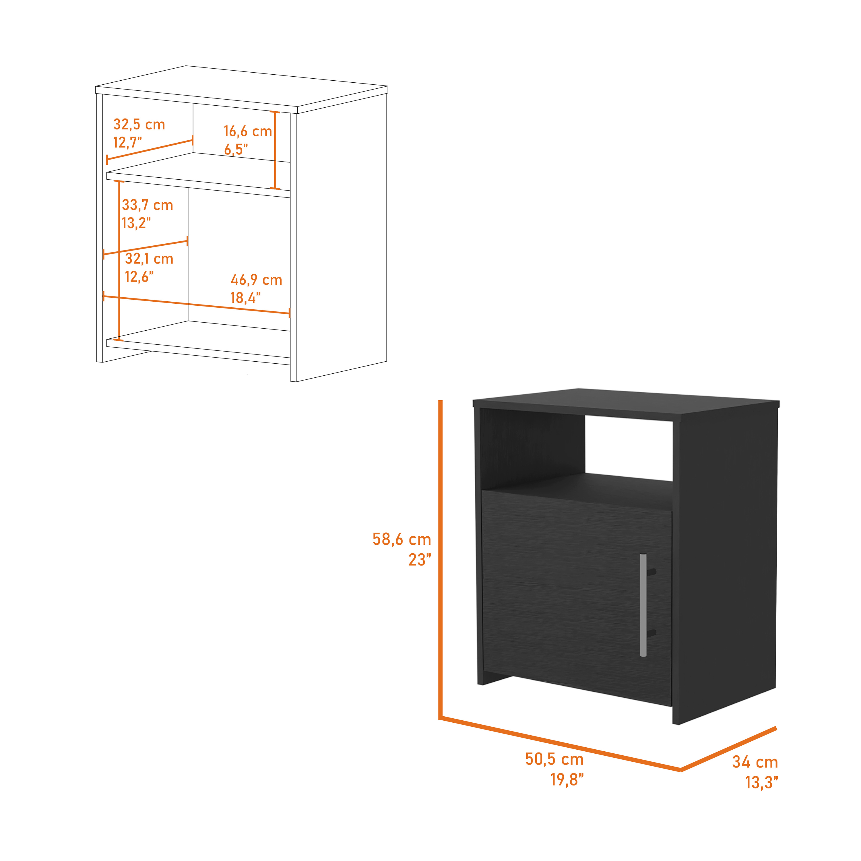 Bristol Nightstand, One Cabinet, Top surface