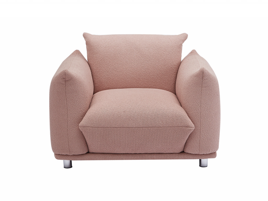 Sherpa Accent Chair Single Sofa 42"W Accent Chair for Bedroom Living room Apartment, PINK