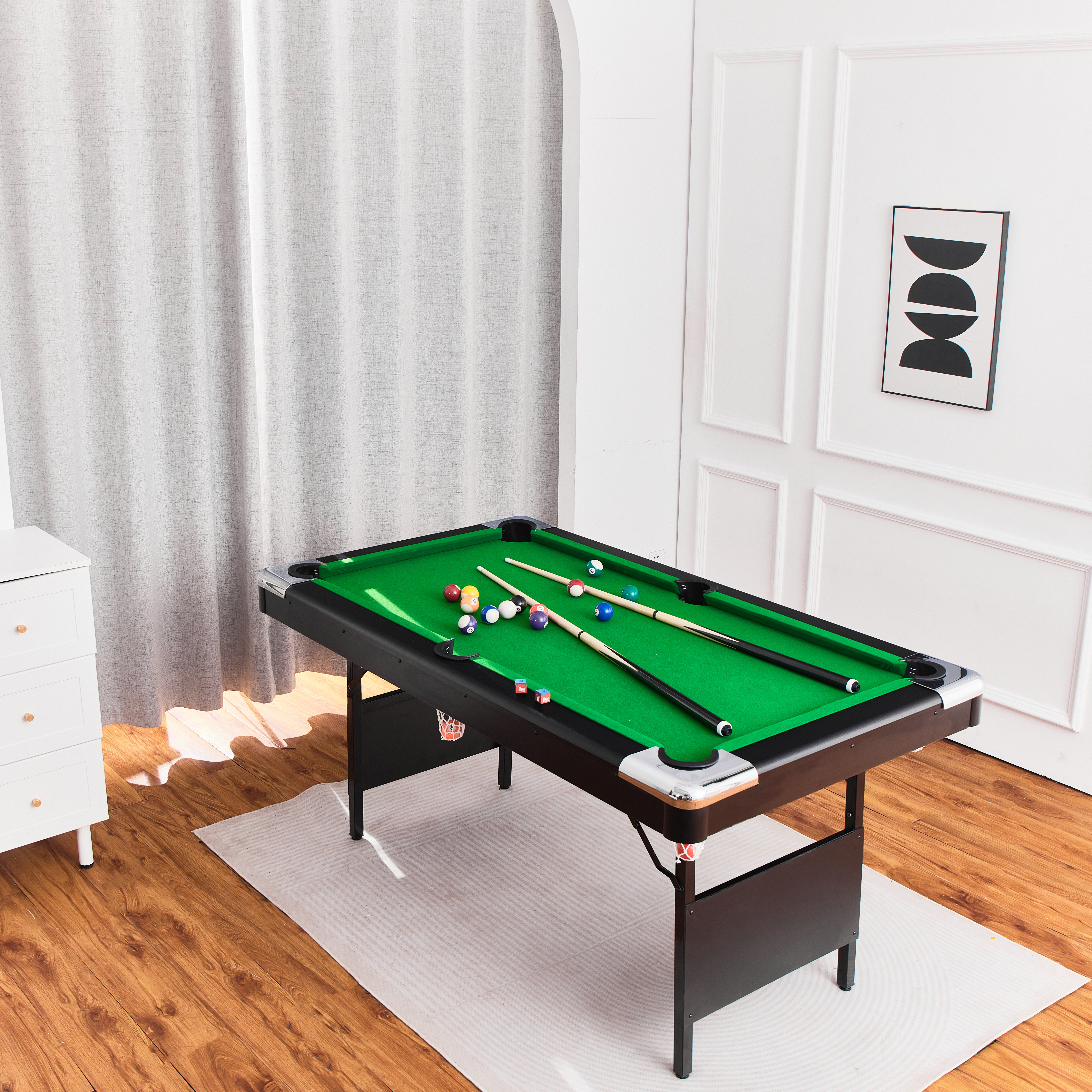 5.5FT Billiard Table, 1.67M pool table,billiards,5.5FT game table,Children's game table,table games,family movement, children's billiard table, children's pool table, small pool table