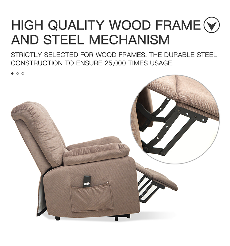Heavy Duty and Safety Motion Reclining Mechanism Fabric Sofa