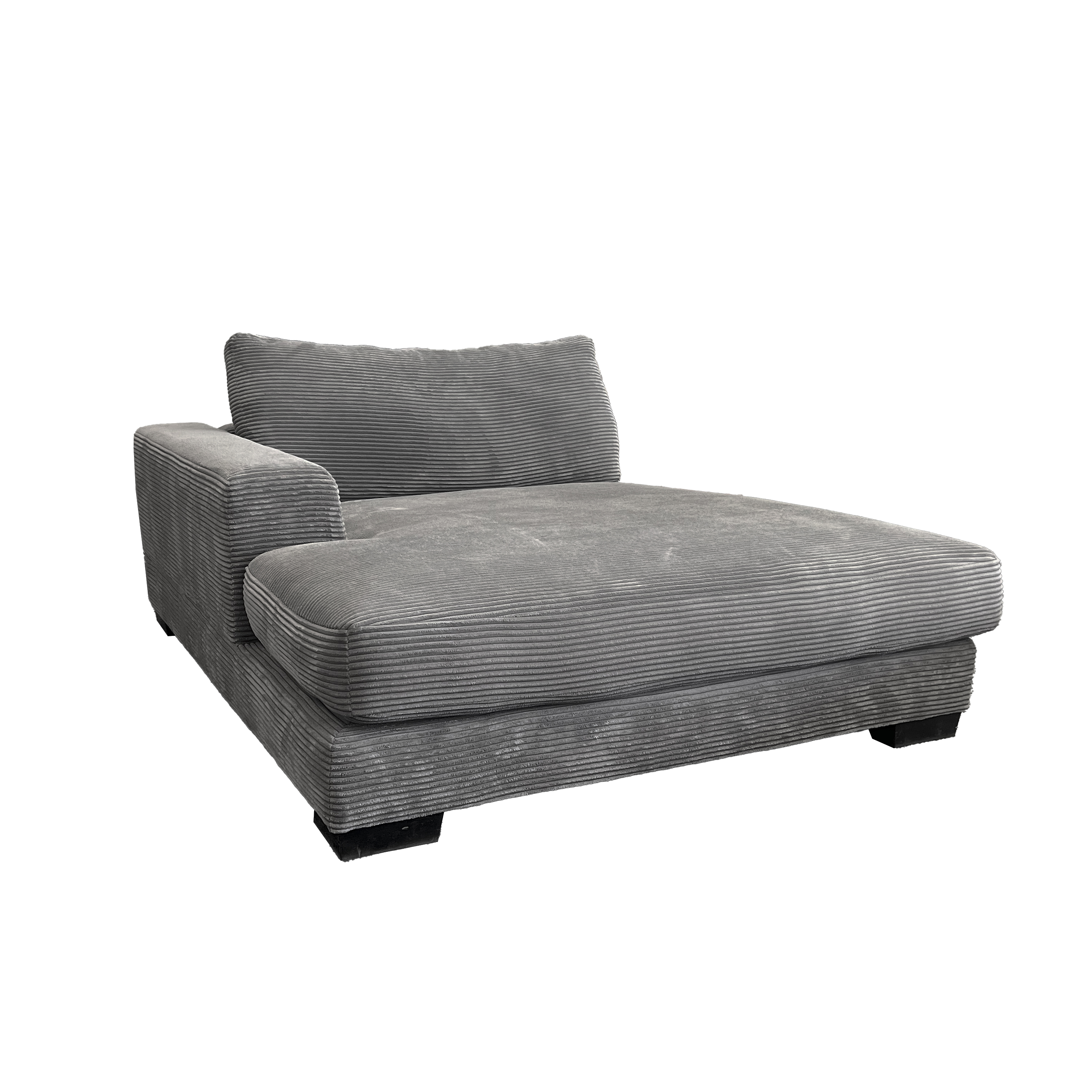 Bella Grey Corduroy U-Shaped 3-piece Sectional