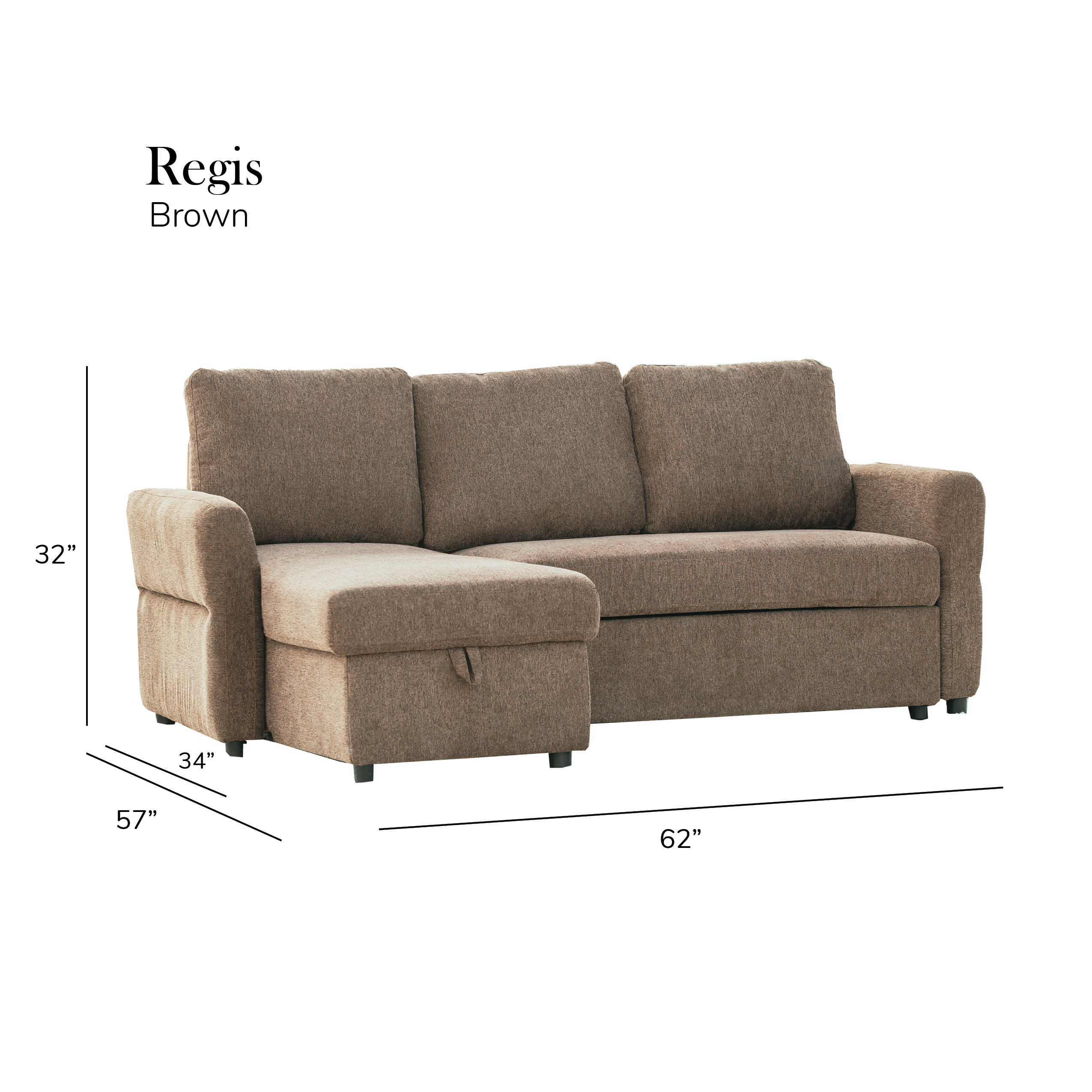 Regis Storage Bed Sectional Coffee