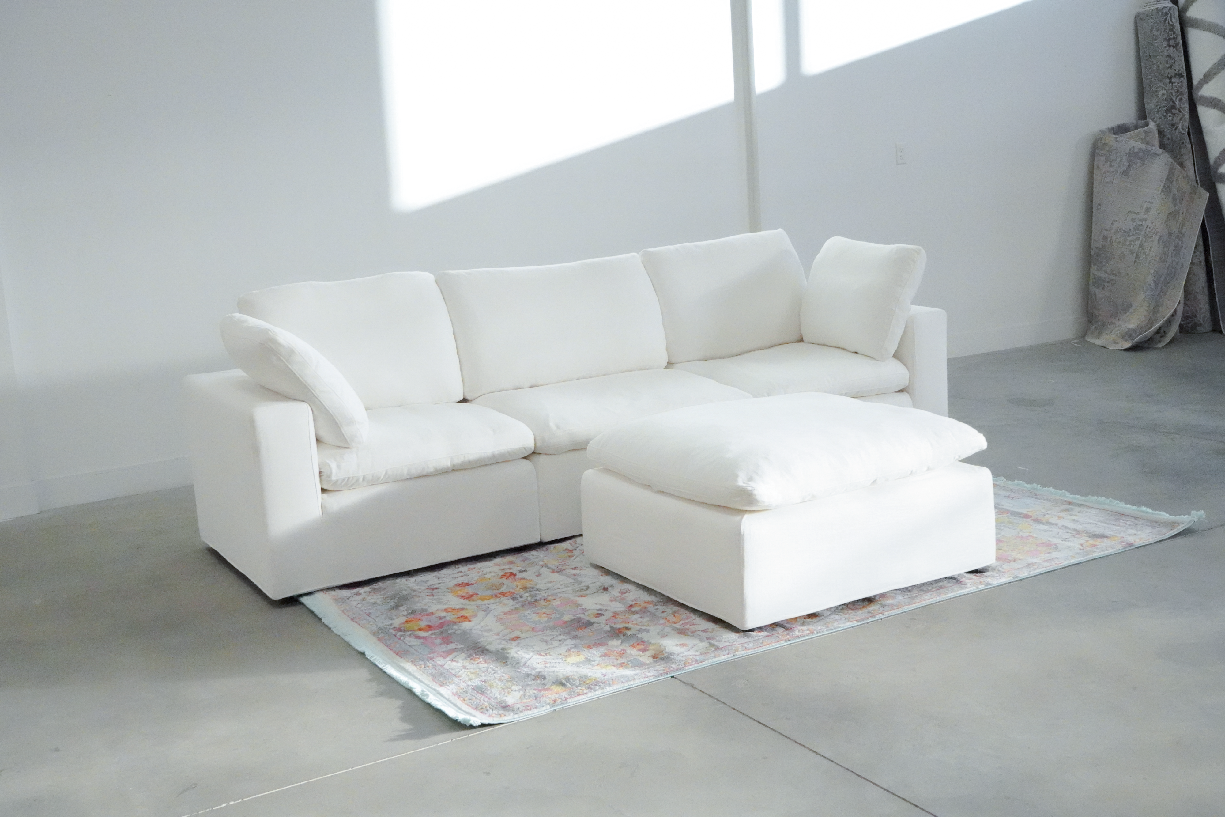 Harper Luxe White Sectional - 4 seat Configuration