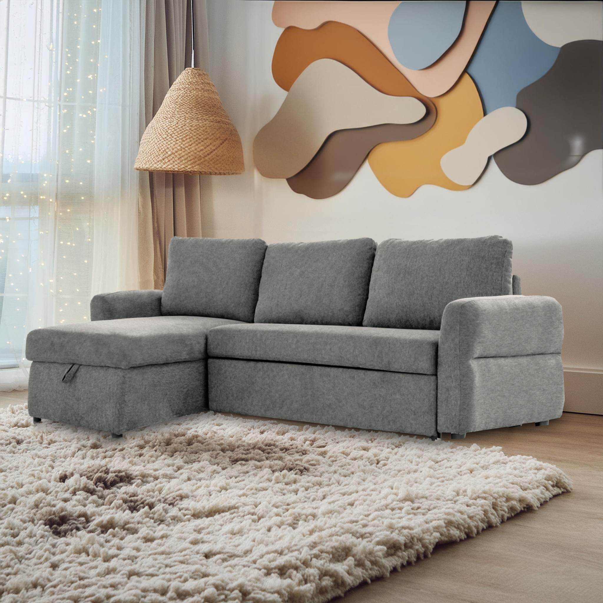 Regis Storage Bed Sectional Grey