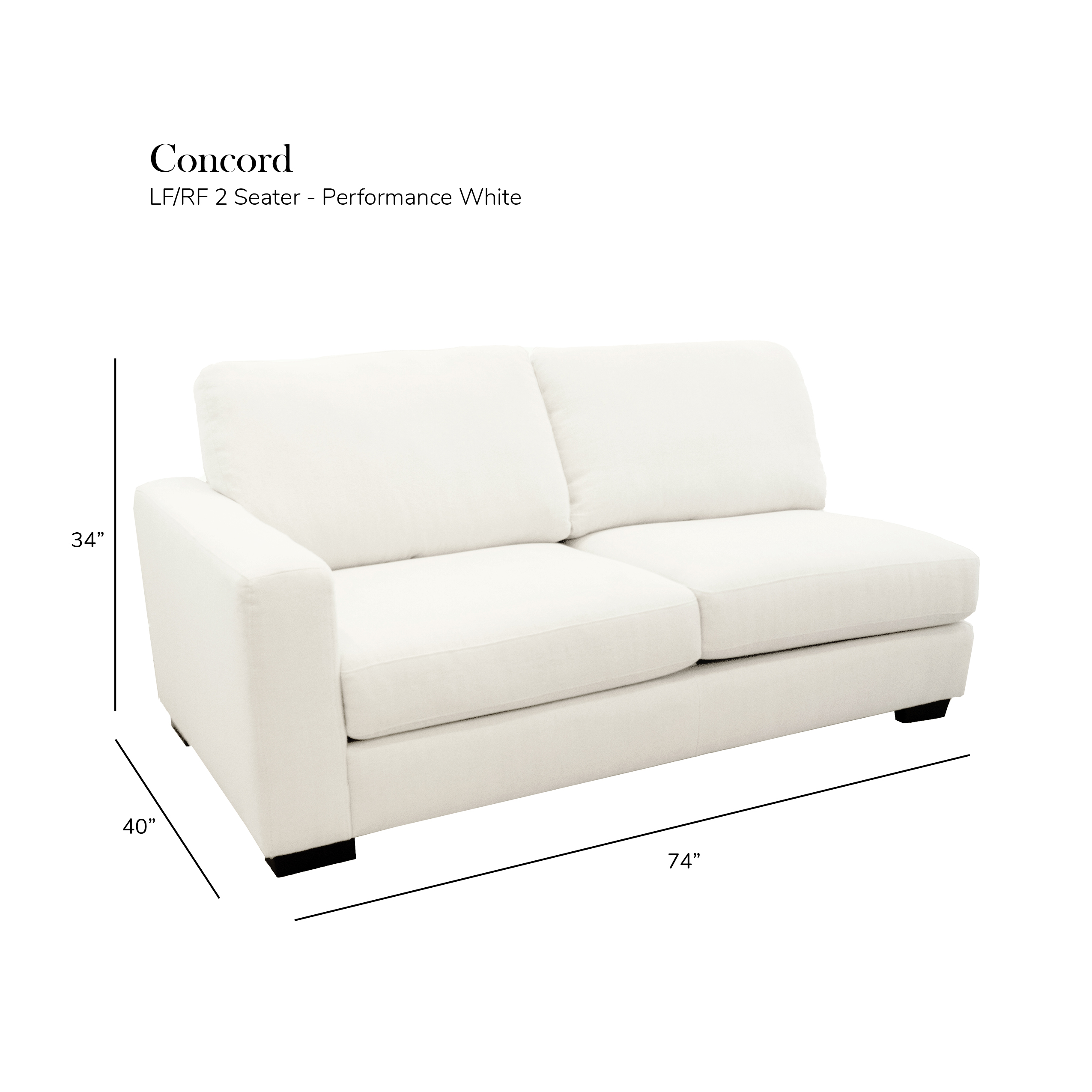 Concord Performance White Modular 2 piece Sectional