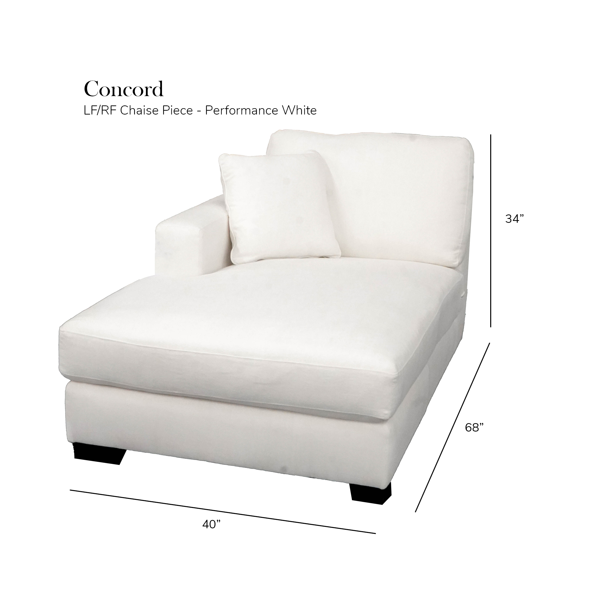 Concord Performance White Modular 2 piece Sectional