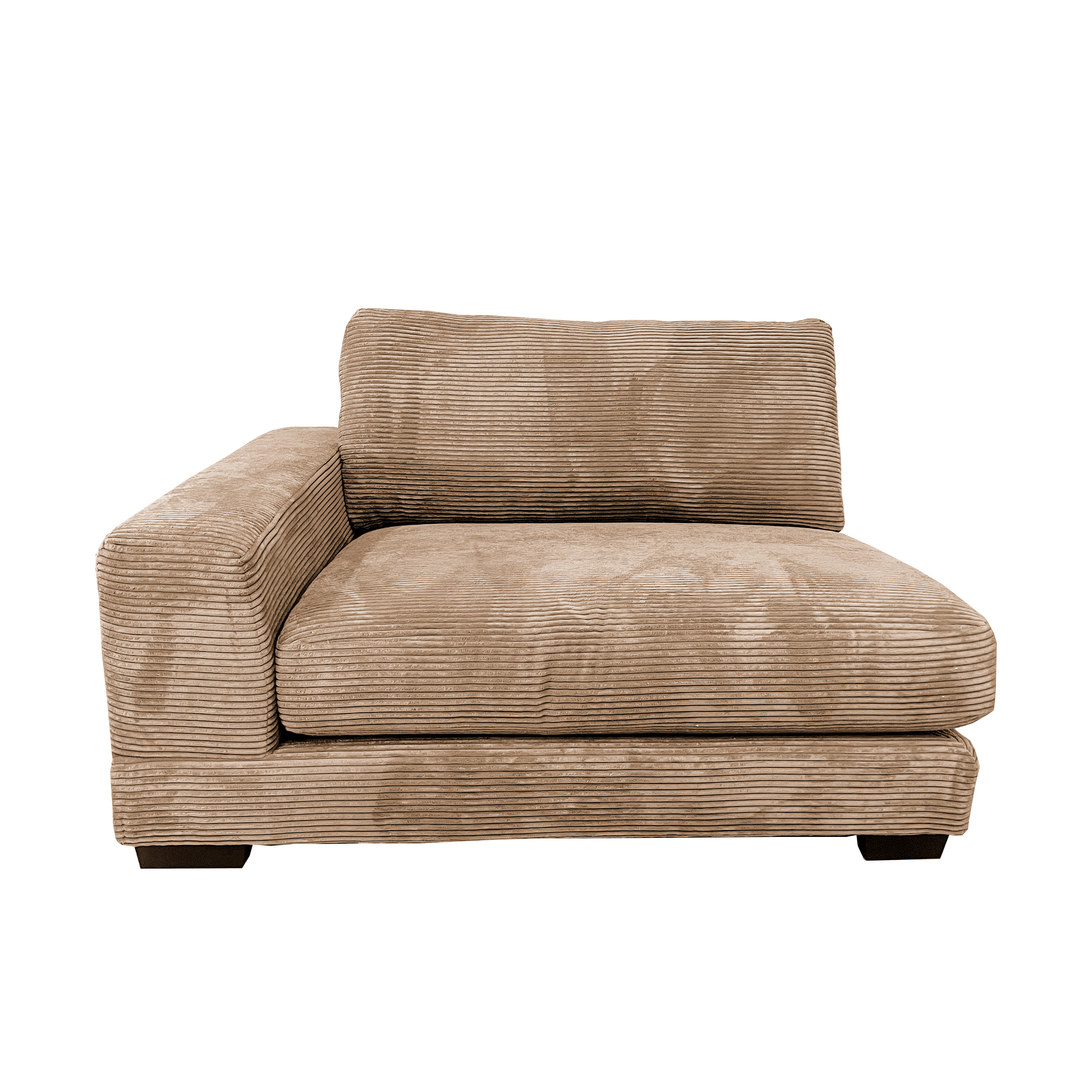 Bella Tan Corduroy Right-Facing 3-piece Sectional