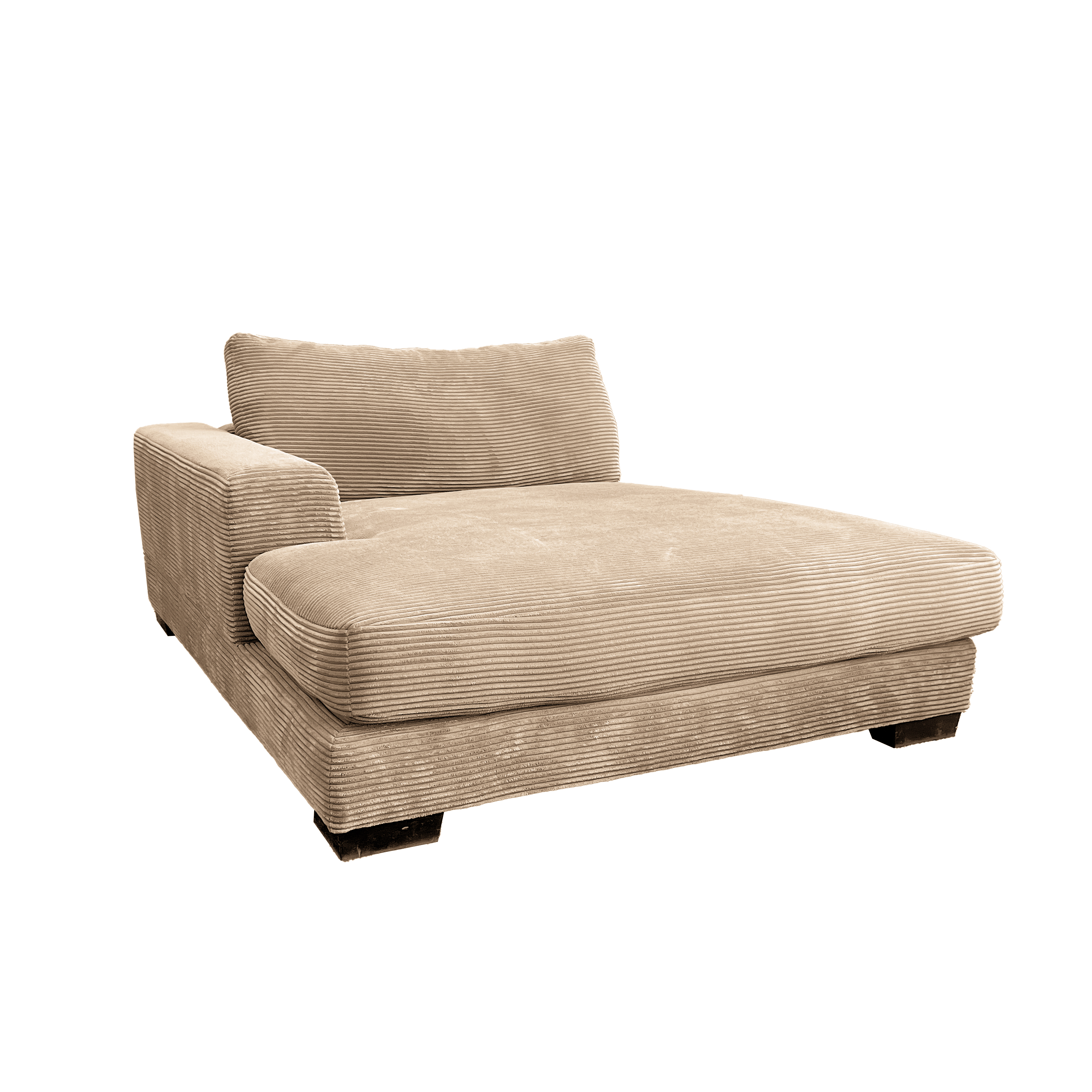 Bella Tan Corduroy Left-Facing 3-piece Sectional