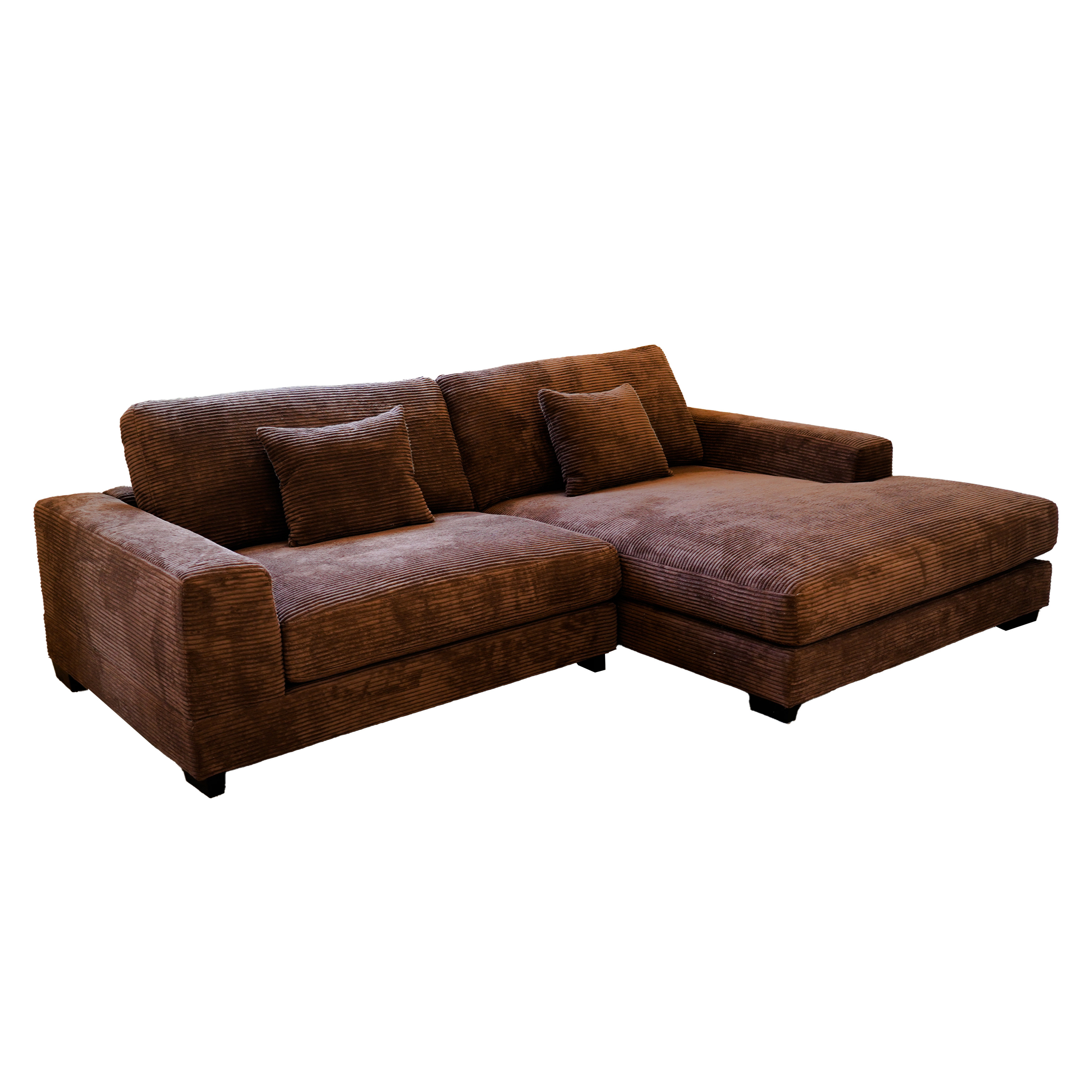 Bella Brown Corduroy Right-Facing 2-piece Sectional