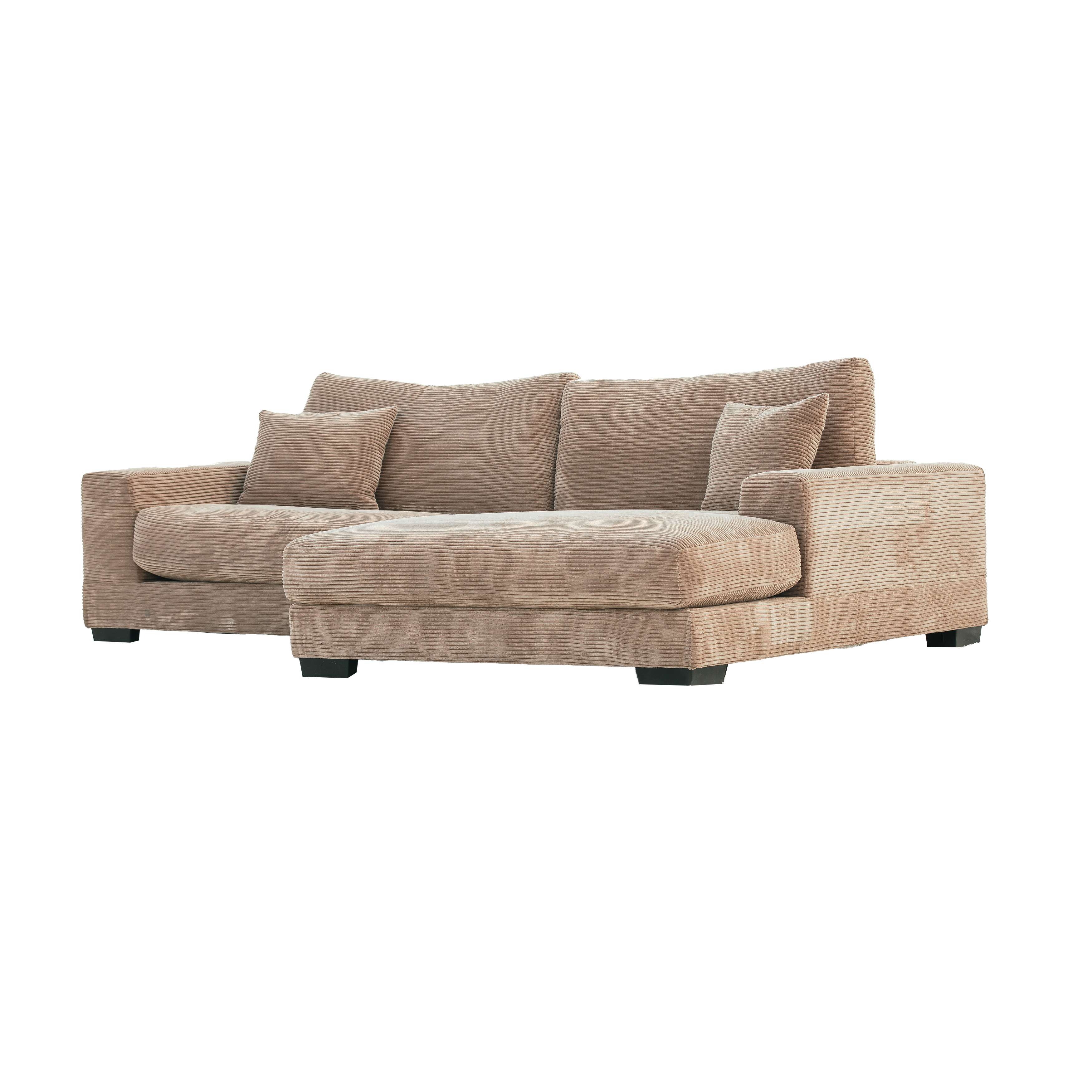 Bella Tan Corduroy Right-Facing 2-piece Sectional