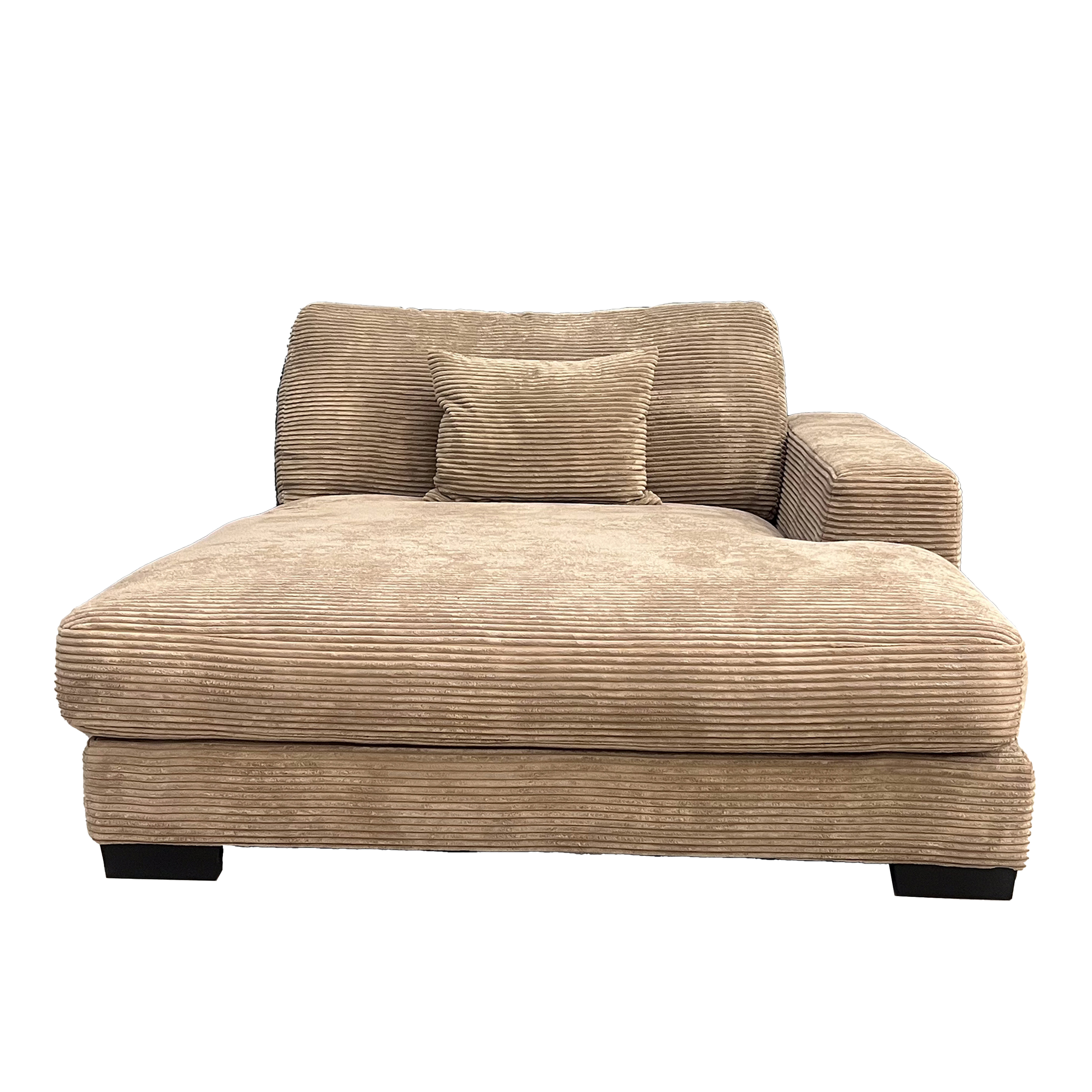 Bella Tan Corduroy Right-Facing 3-piece Sectional