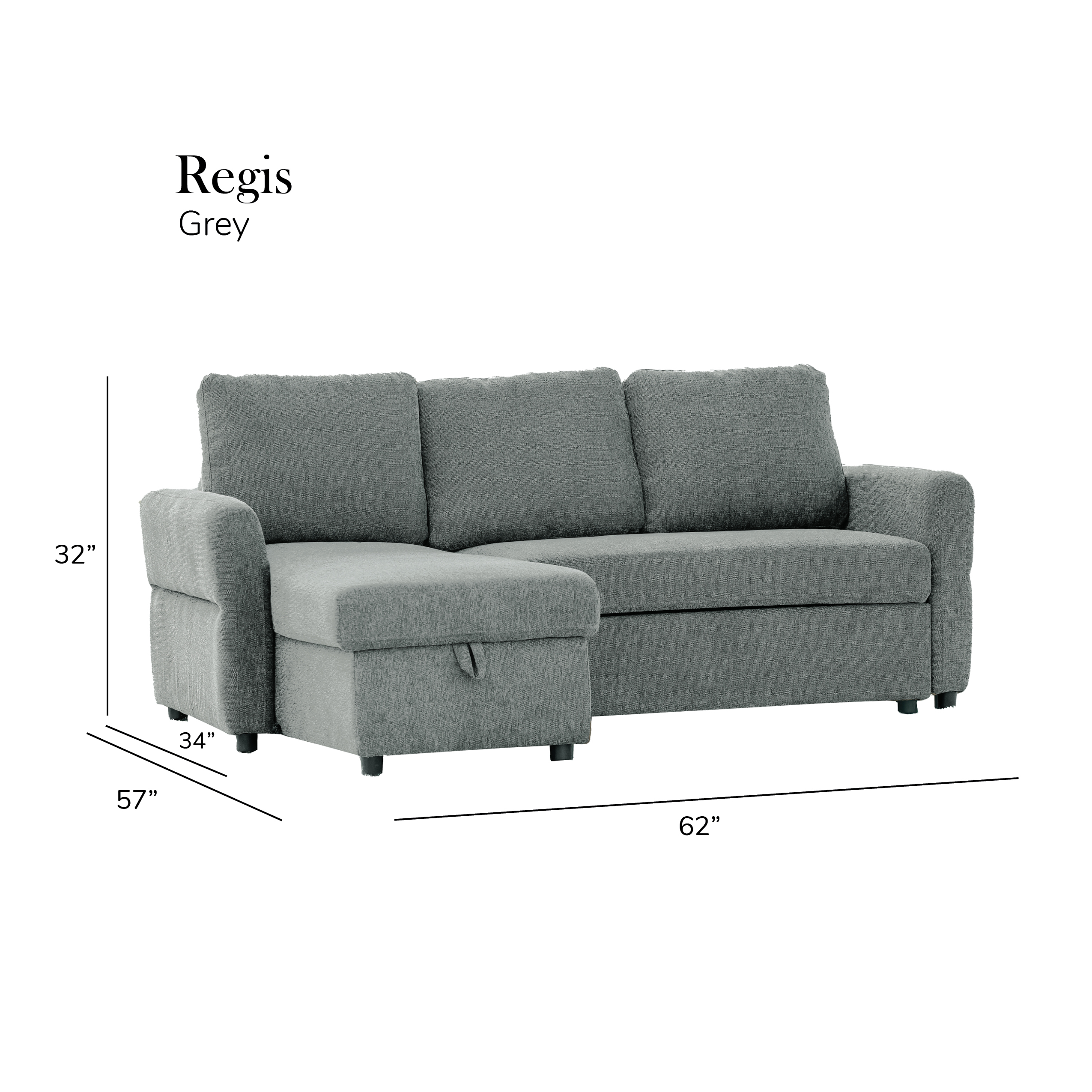 Regis Storage Bed Sectional Grey