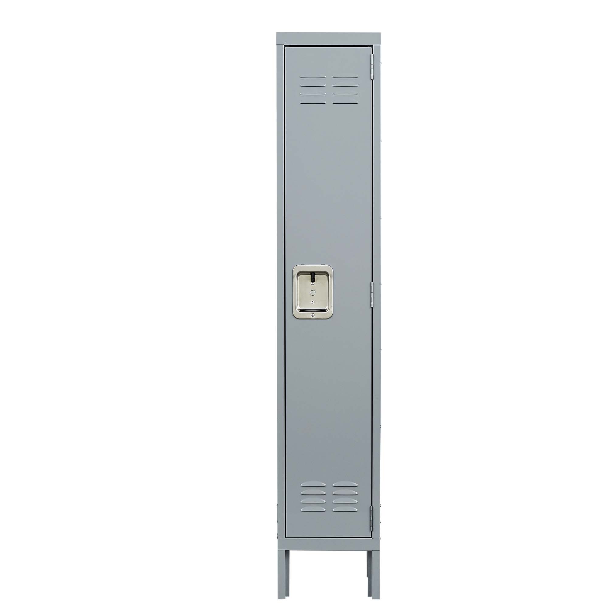 1 Door 66"H Metal Lockers With Lock for Employees,Storage Locker Cabinet  for Home Gym Office School Garage,Gray