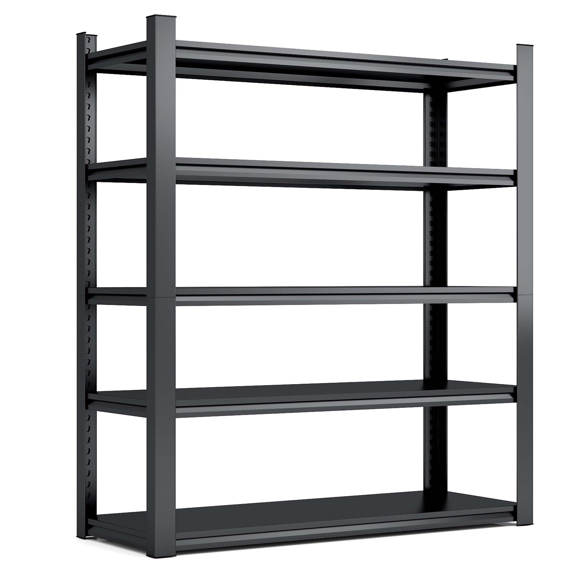 78"H  5 Tier Metal Shelves for Storage Garage Shelving 2000LBS Heavy Duty Storage Shelves Adjustable Garage Shelf Industrial Shelving Unit Storage Utility Rack,47.2"W*18"D*78"H,Black