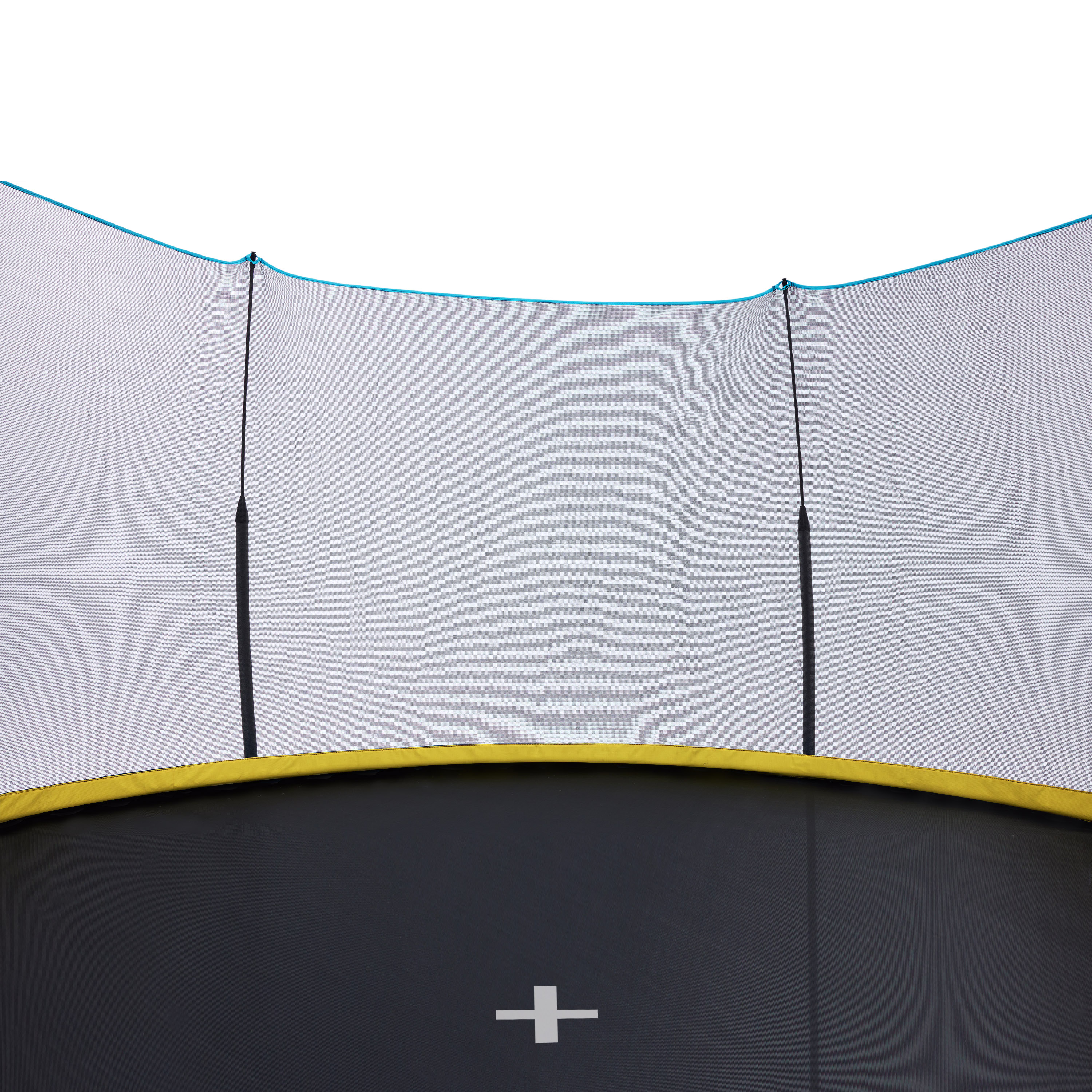 YC 10FT Recreational Trampolines with Enclosure for Kids and Adults with Patented Fiberglass Poles Pumpkin  - Blue