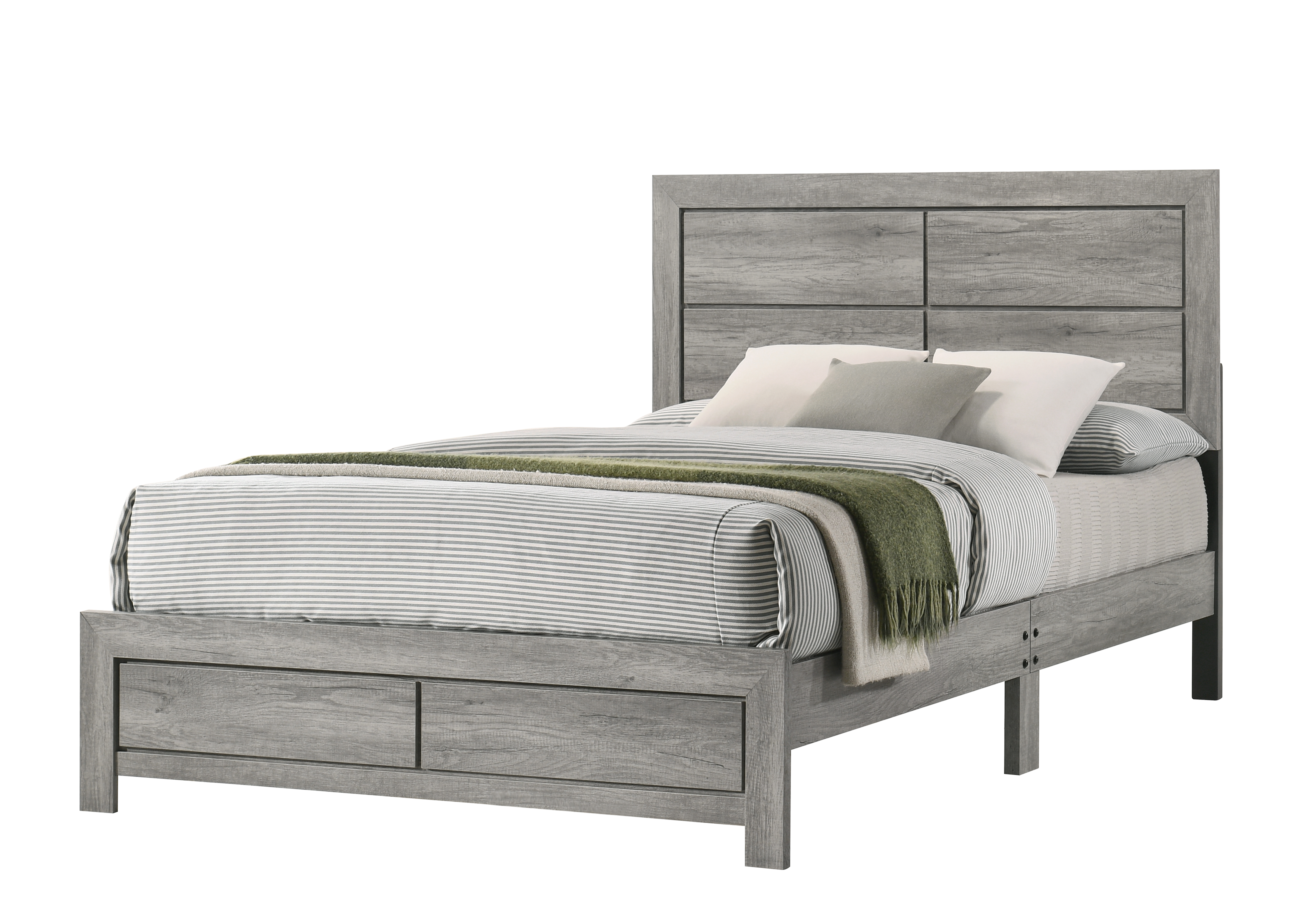 Hopkins - Queen Bed 1 Box - Gray