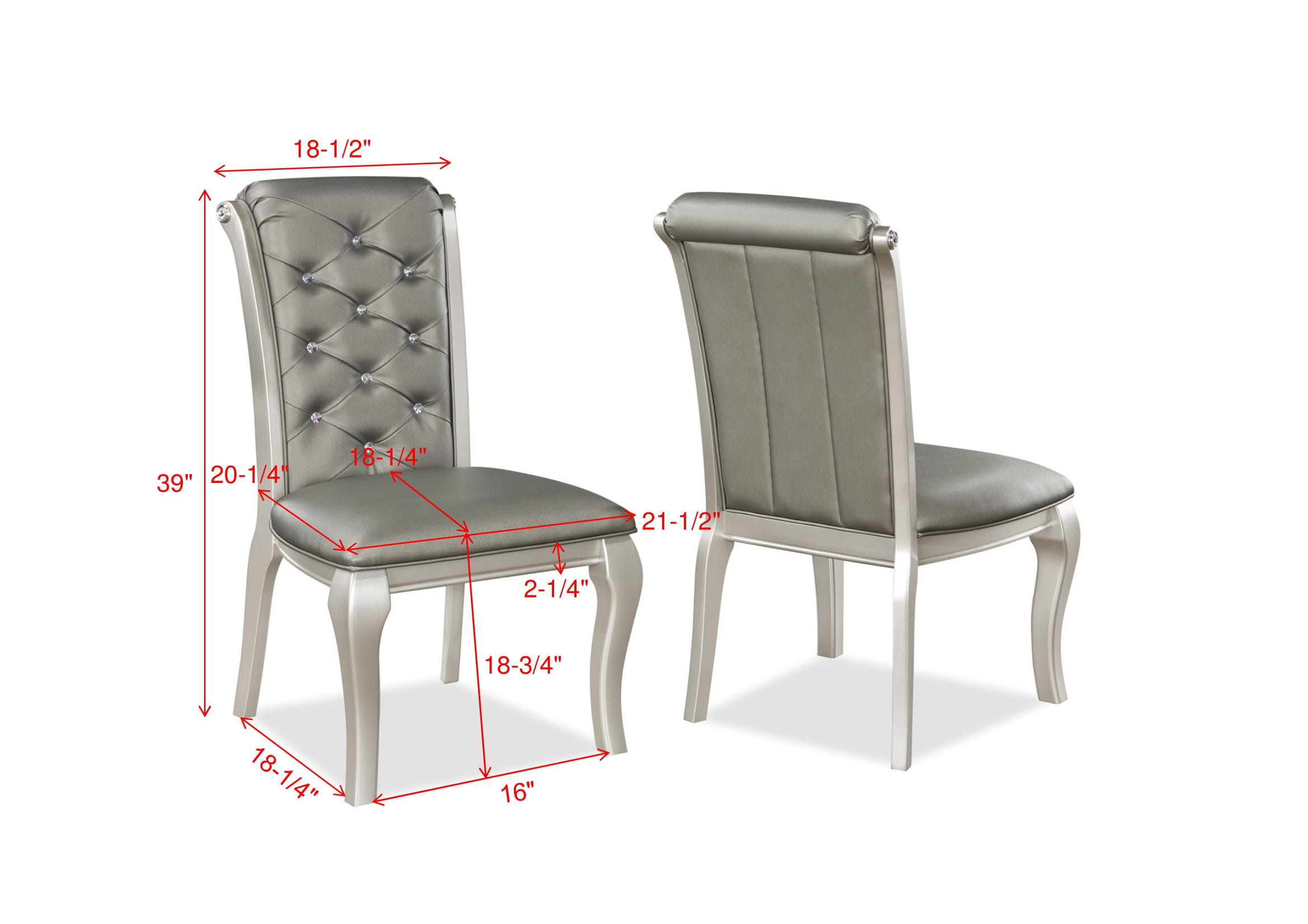 Caldwell - Side Chair (Set of 2) - Pearl Silver