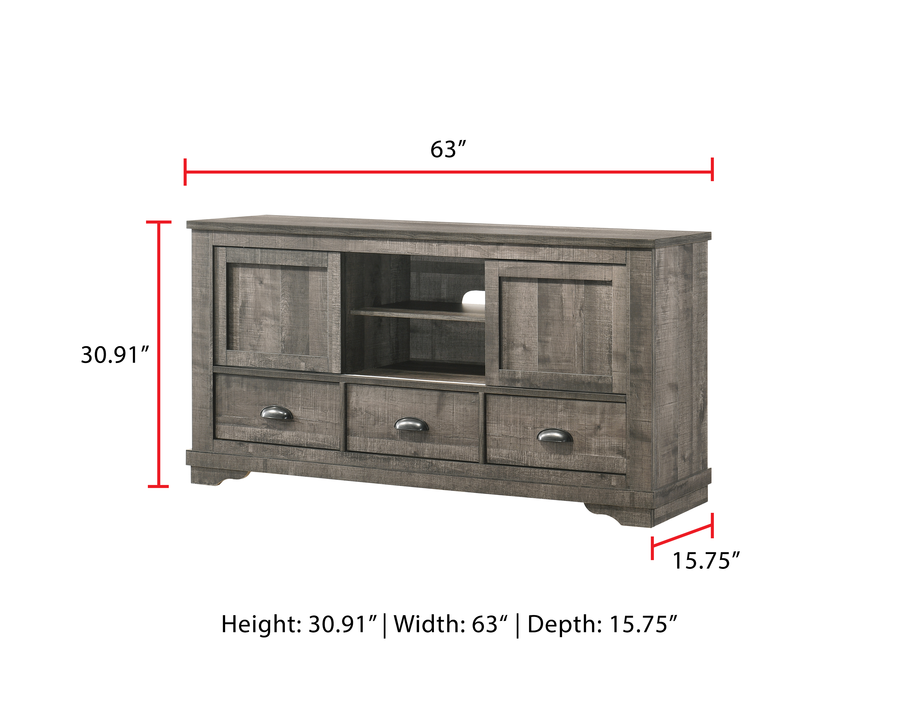 Coralee - Tv Stand - Dark Brown