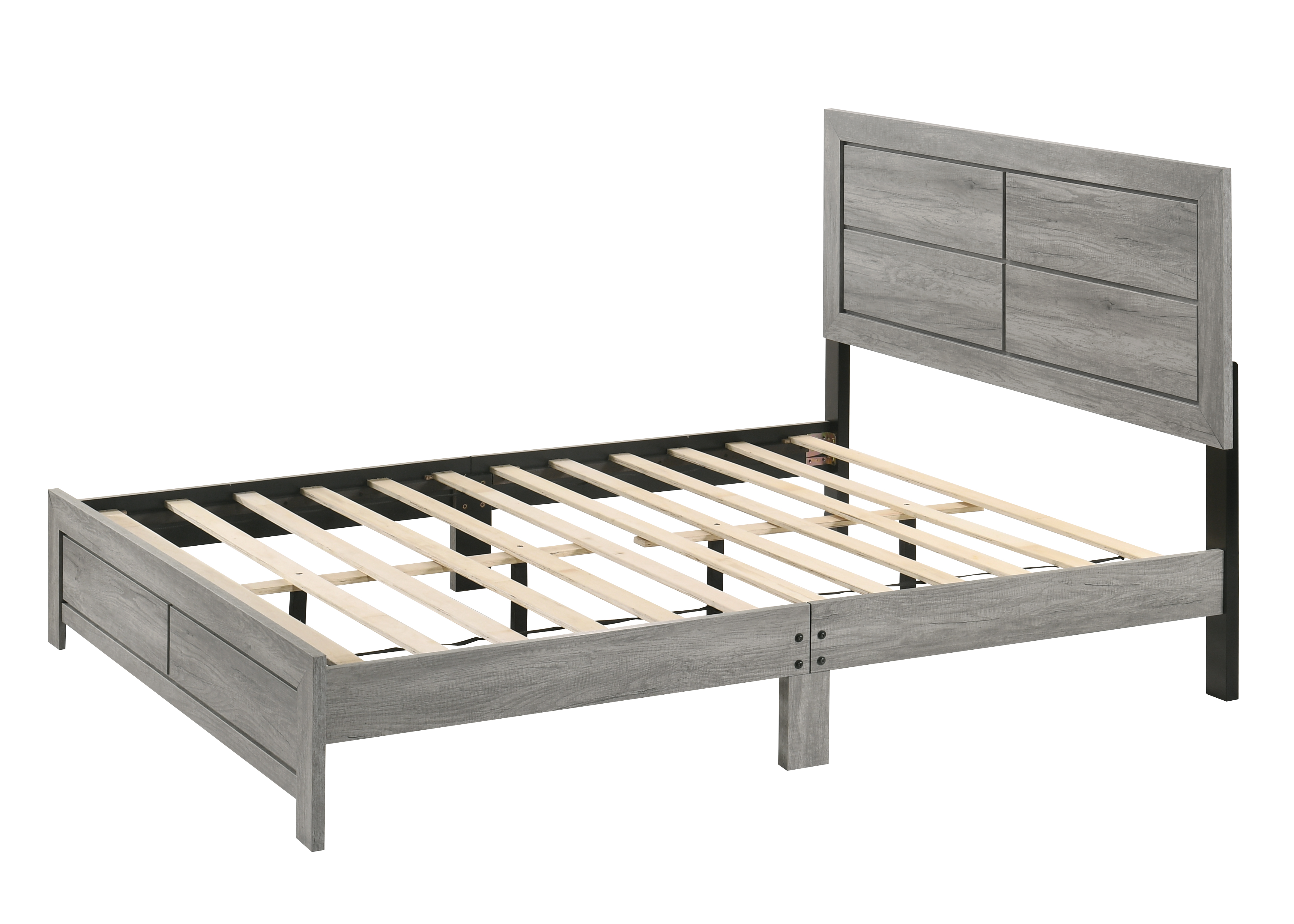 Hopkins - Queen Bed 1 Box - Gray