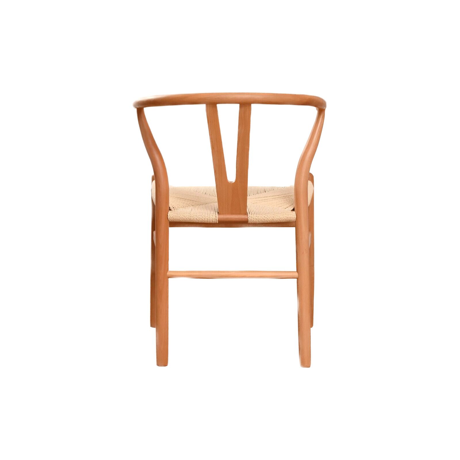 Natural Solid Wood Wishbone Design Backrest Chair with Canvas Seat for Dining Room and Kitchen