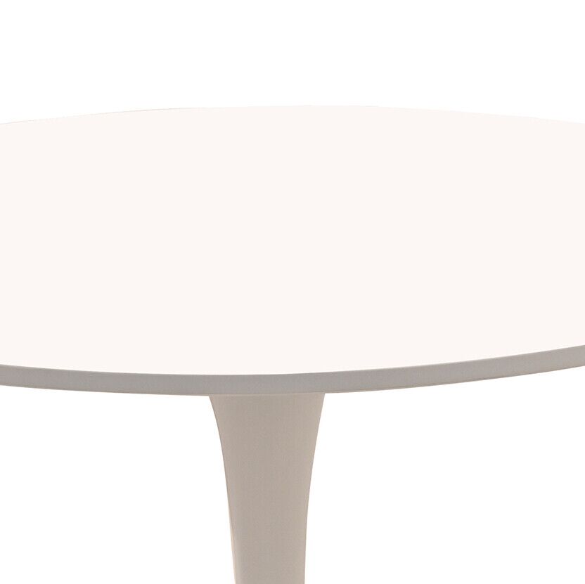 31.5" Round Dining Table, Mid-Century White Tulip Table, Metal Base Pedestal Table for 2-4 Person,Easy Assembled Leisure Coffee Table