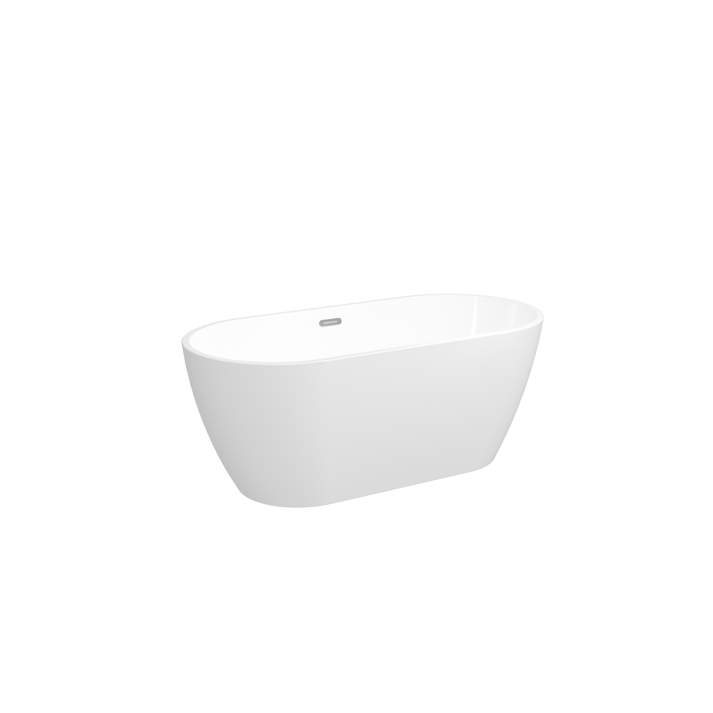 59'' Glossy Acrylic Freestanding Soaking Bathtub with Classic Slotted Overflow and Toe-tap Drain in Chrome, cUPC C ertified, 02138